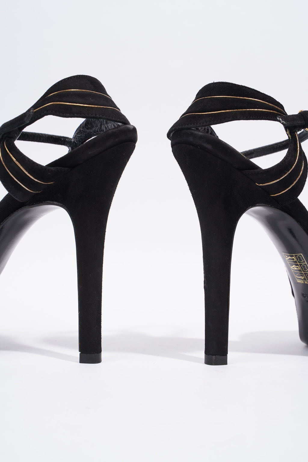 Gucci Heeled Sandal 120 Black Suede EU 38 UK 5