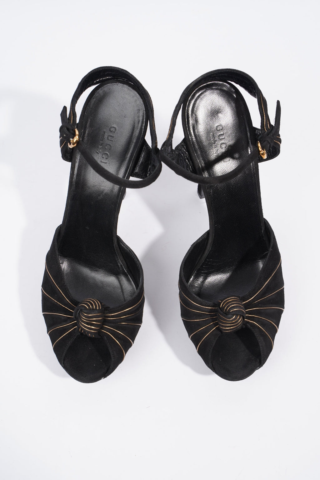 Gucci Heeled Sandal 120 Black Suede EU 38 UK 5