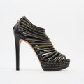 Christian Dior Studded Strappy Platform Sandals 120 Black / Silver Leather EU 37.5 UK 4.5