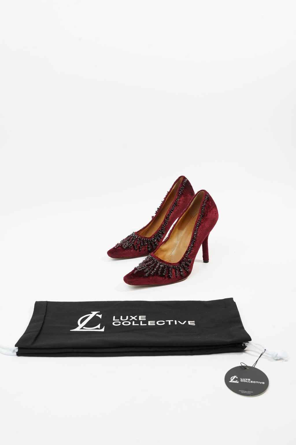 Gucci Ruby Pumps 90 Burgundy Velvet EU 37.5 UK 4.5
