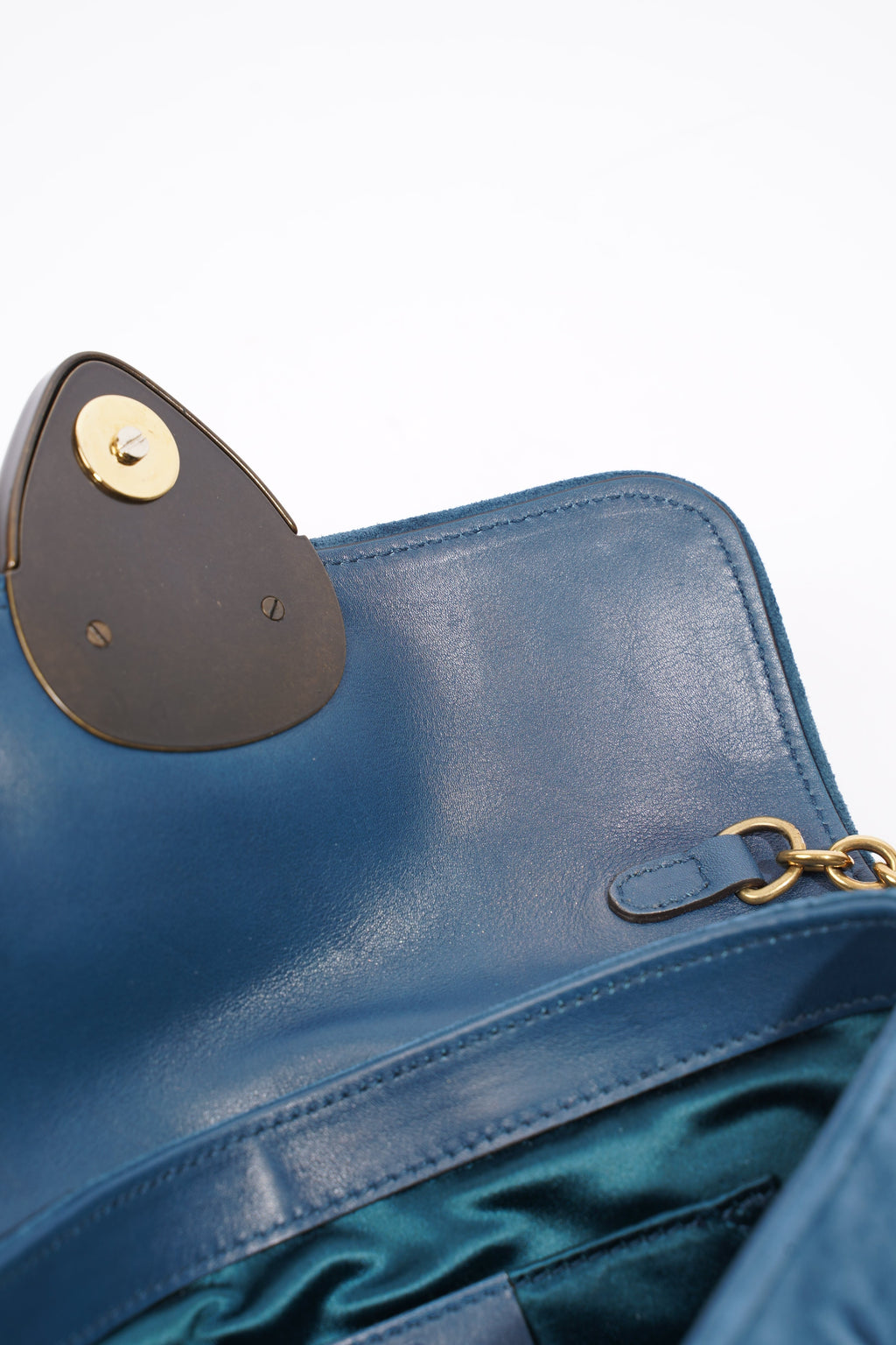 Gucci Clutch Bag Blue Suede