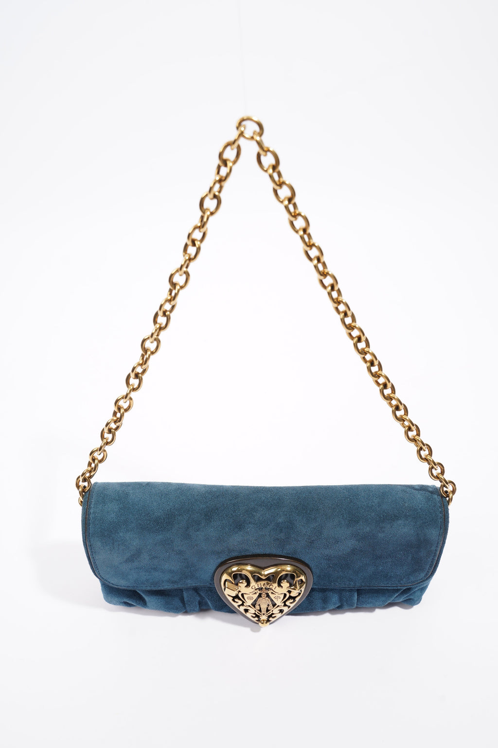 Gucci Clutch Bag Blue Suede
