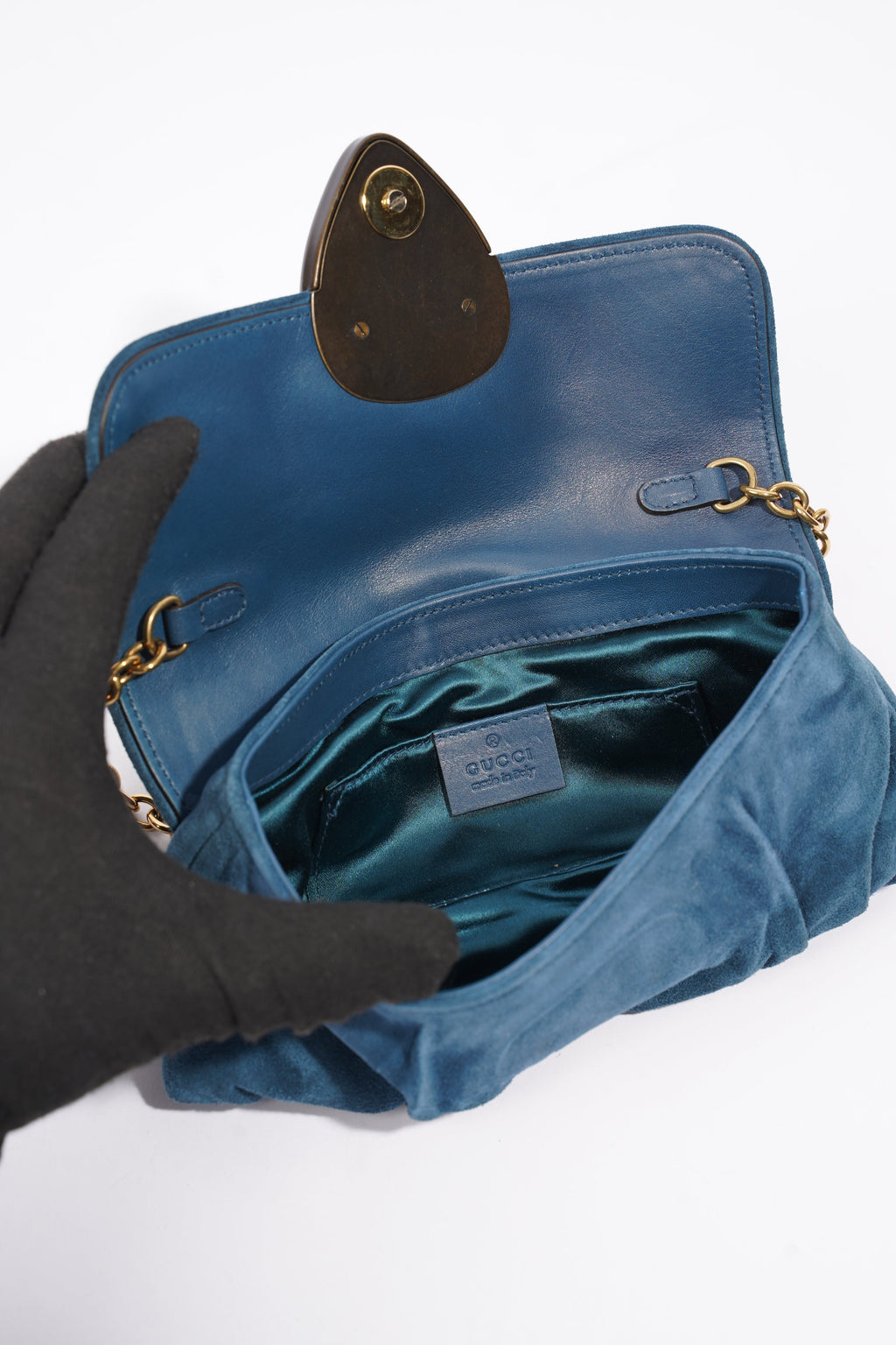 Gucci Clutch Bag Blue Suede