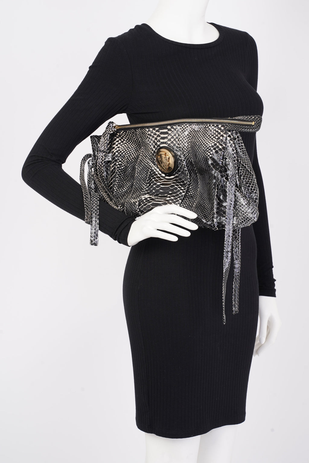 Gucci Hysteria Clutch Bag Black Python