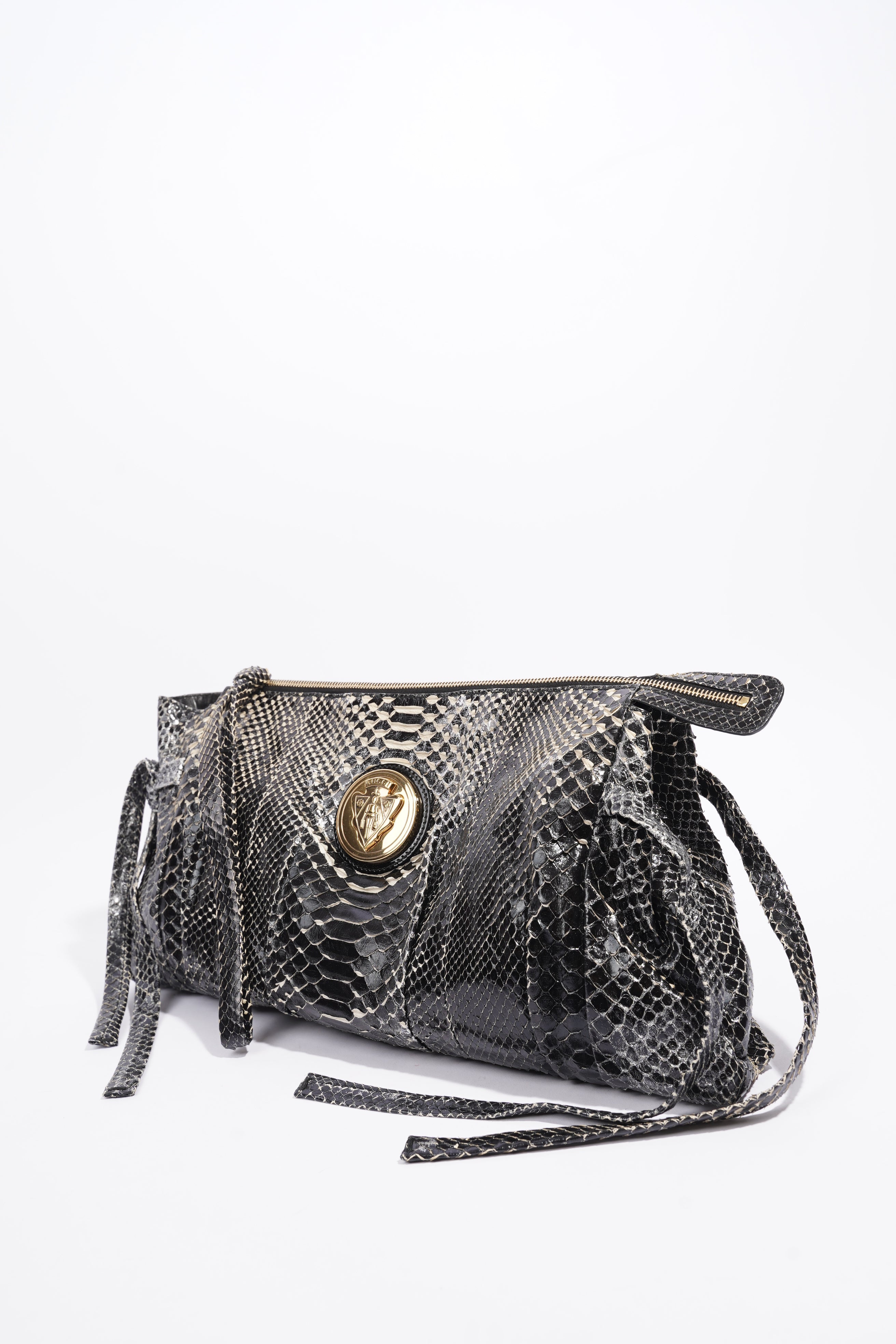 Gucci Hysteria Clutch Bag Black Python