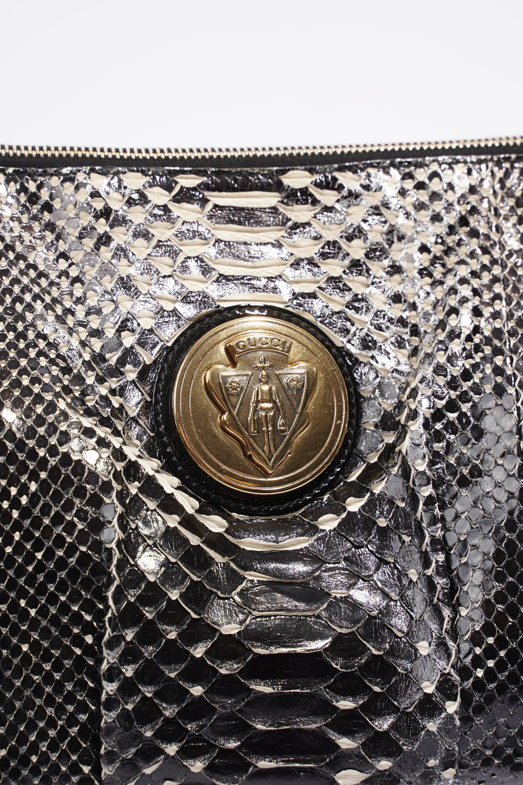 Gucci Hysteria Clutch Bag Black Python