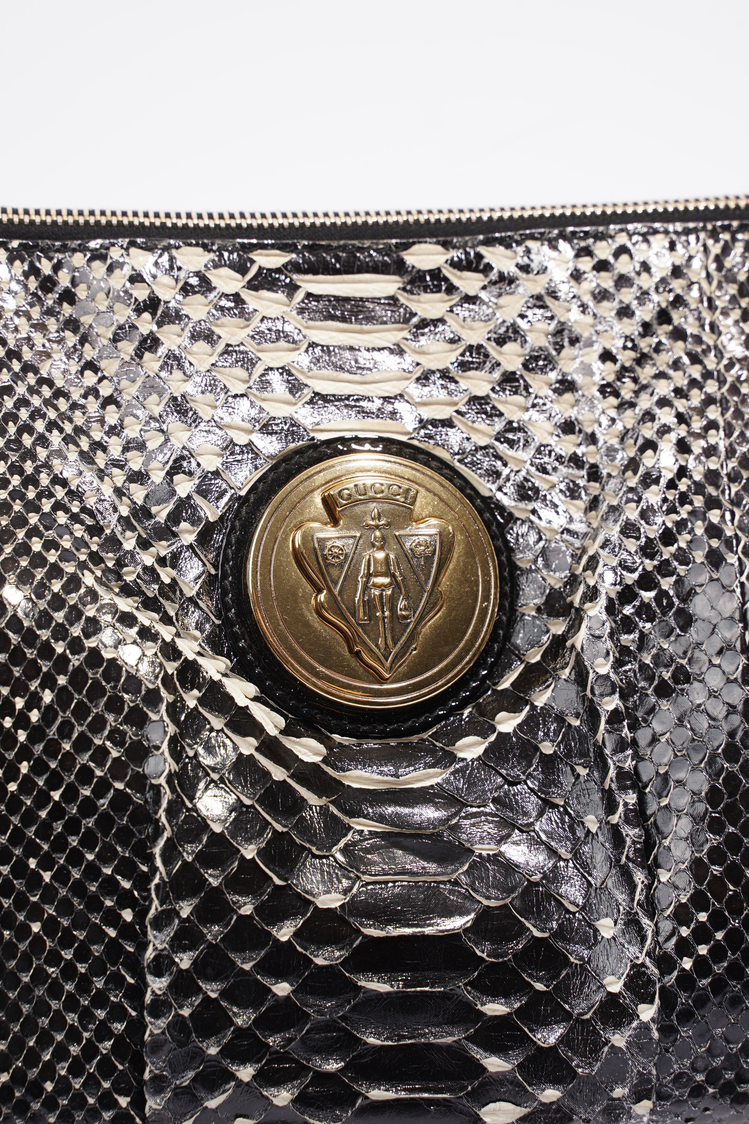 Gucci Hysteria Clutch Bag Black Python