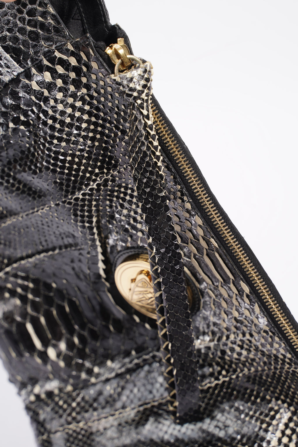 Gucci Hysteria Clutch Bag Black Python