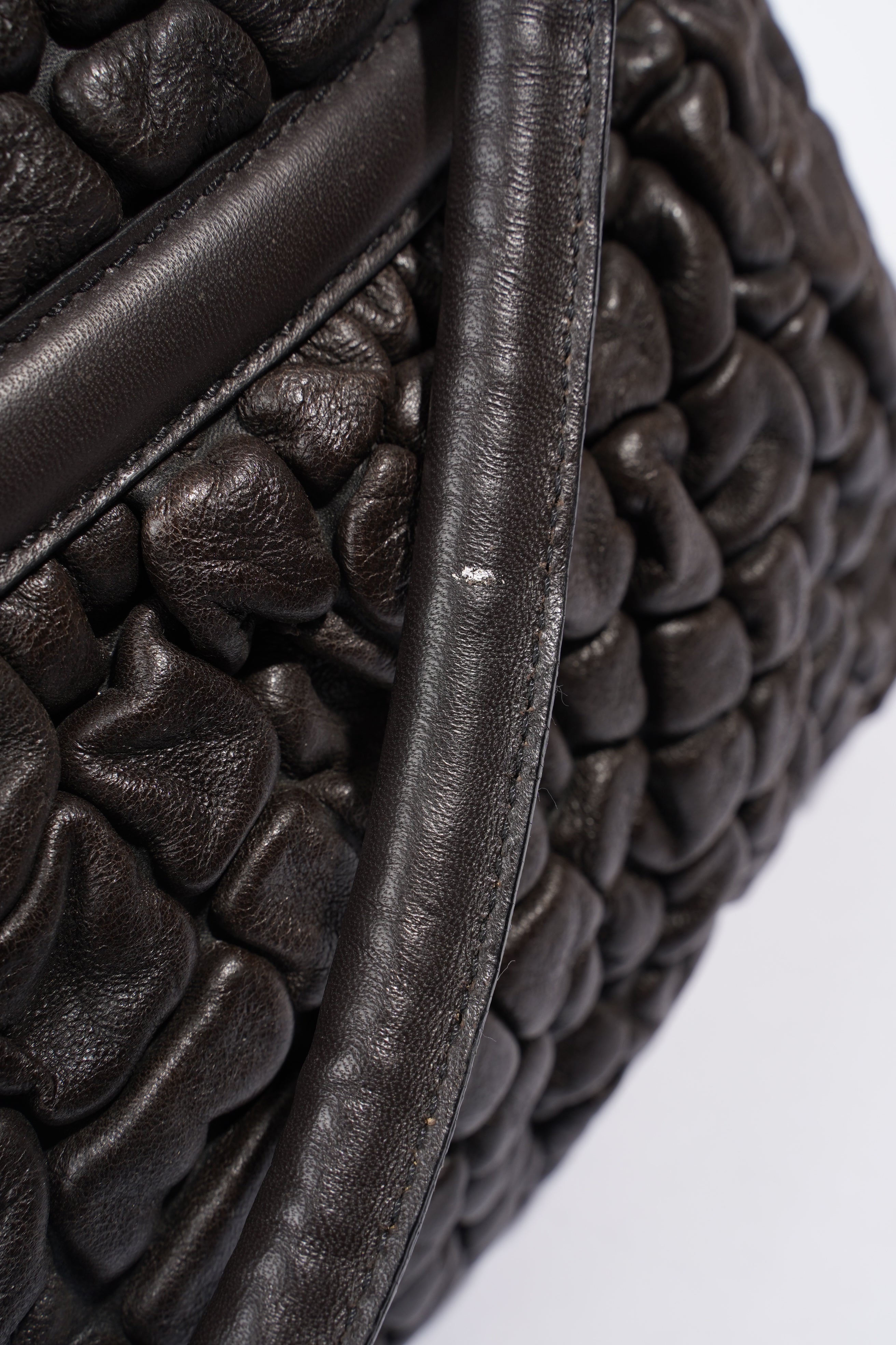 Fendi Padded Chef Tote Brown Leather