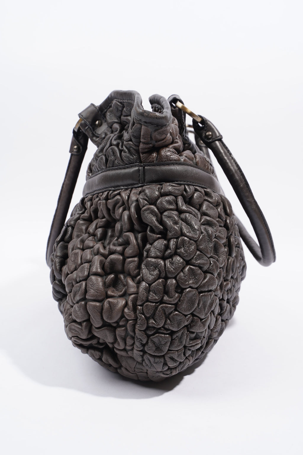 Fendi Padded Chef Tote Brown Leather