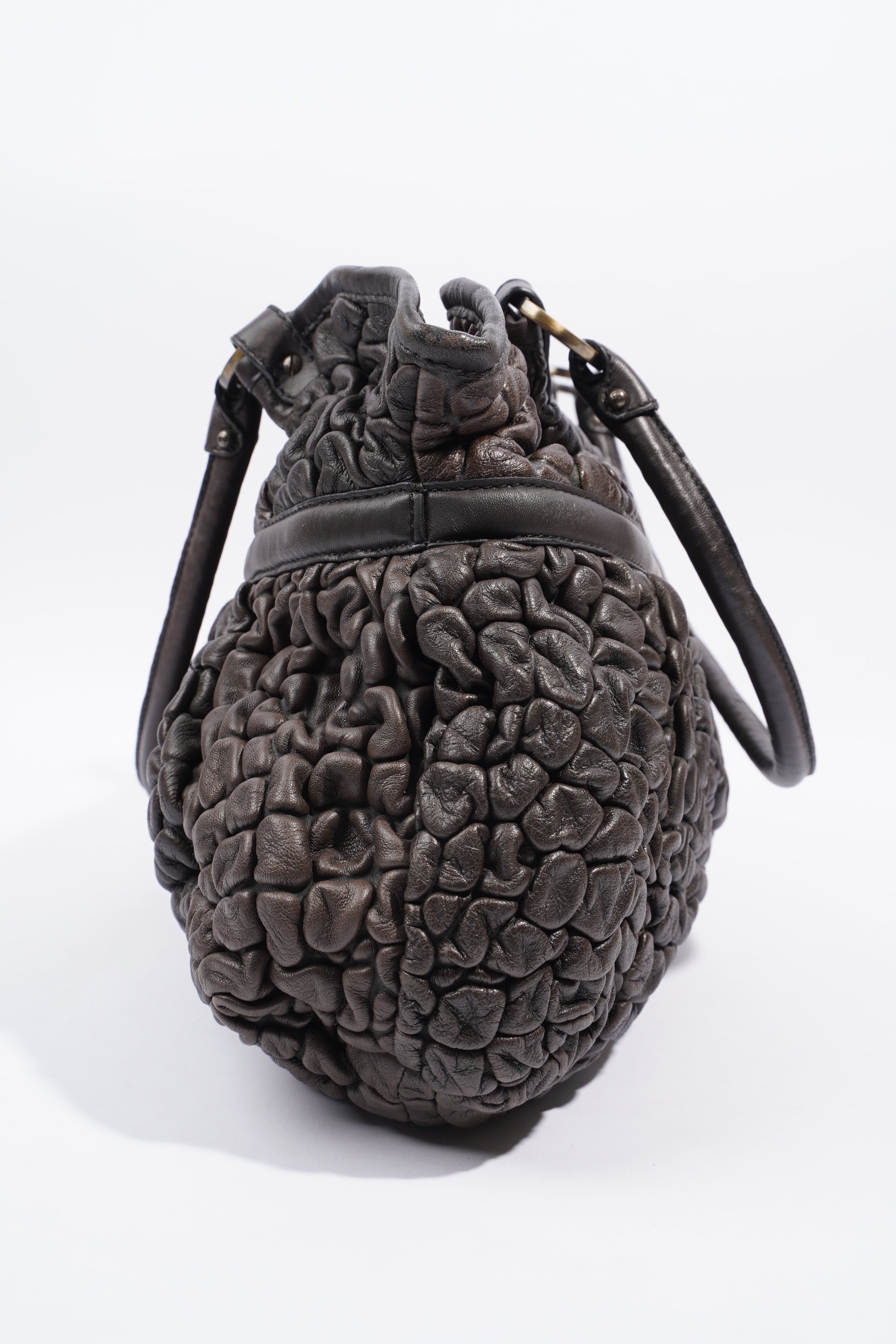 Fendi Padded Chef Tote Brown Leather