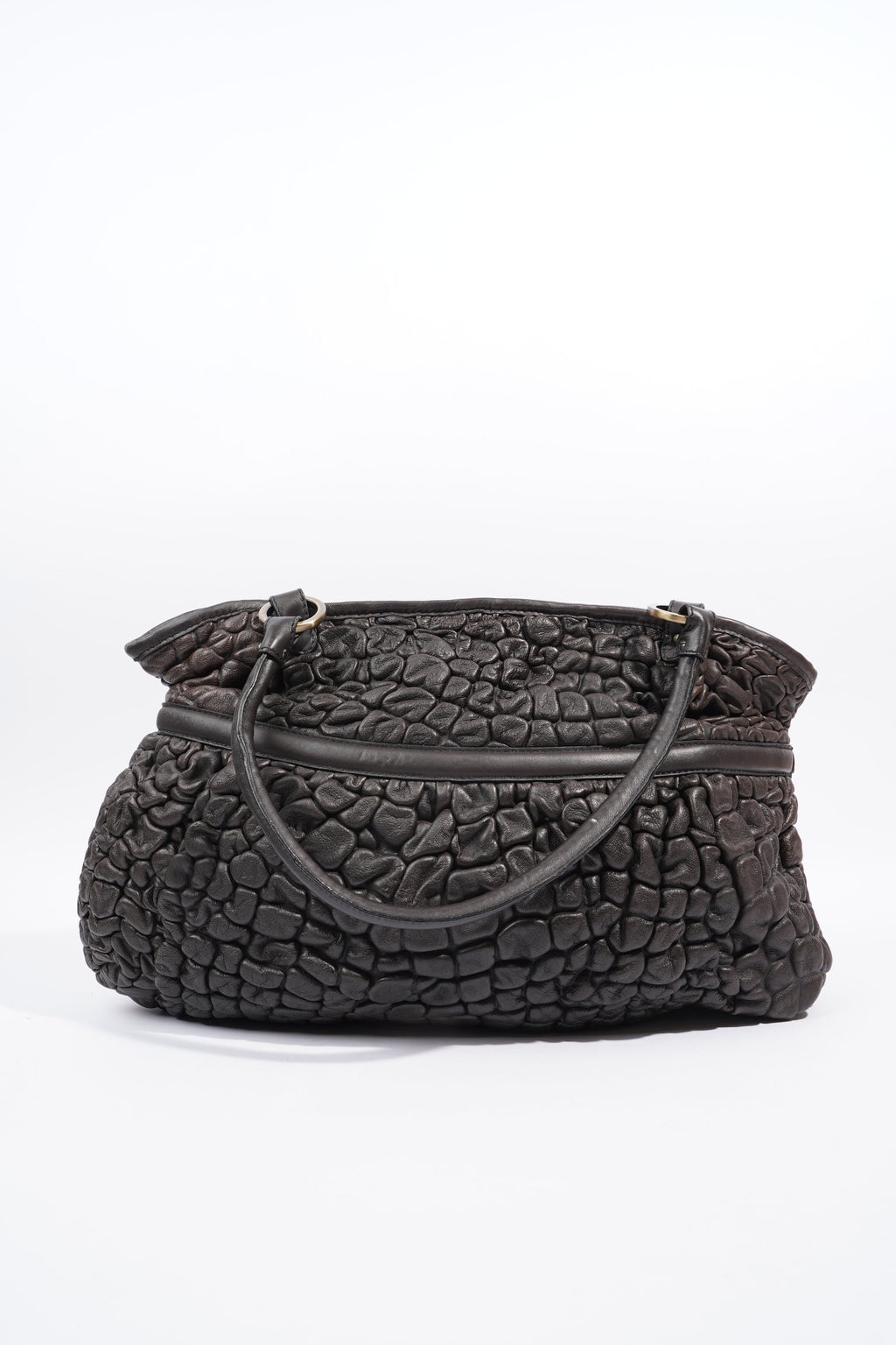 Fendi Padded Chef Tote Brown Leather