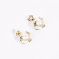 Christian Dior Pearl Stud Earrings Gold Base Metal