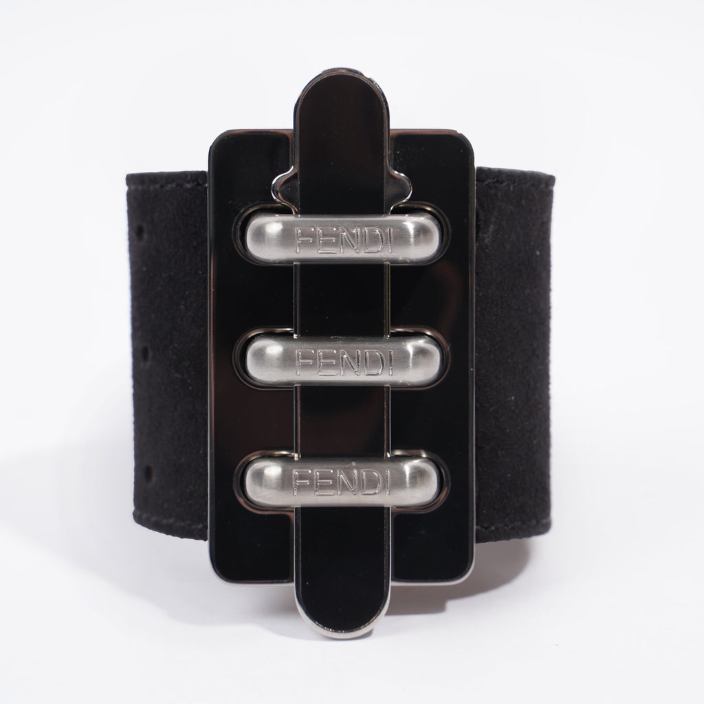 Fendi Bangle Black Leather M