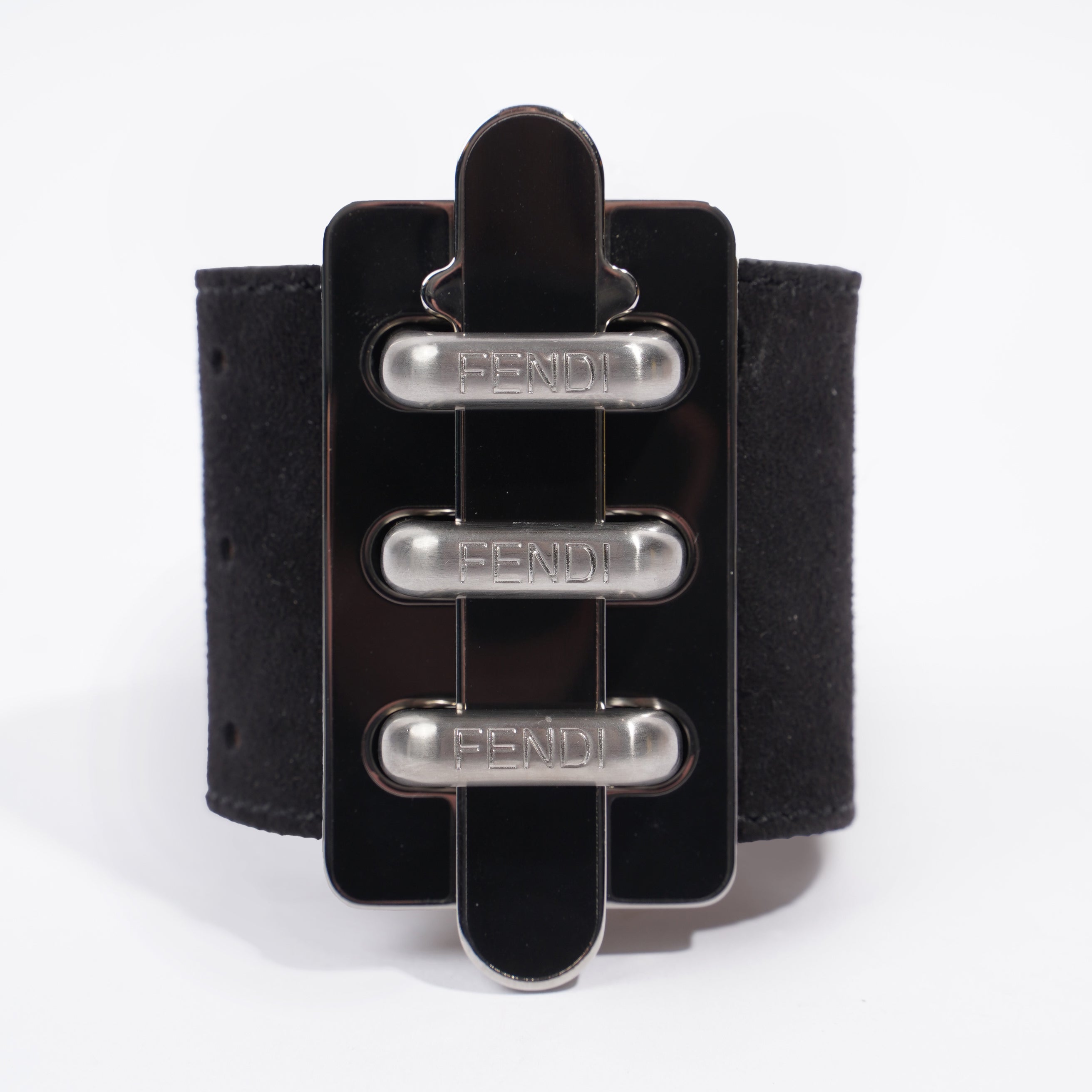 Fendi Bangle Black Leather M