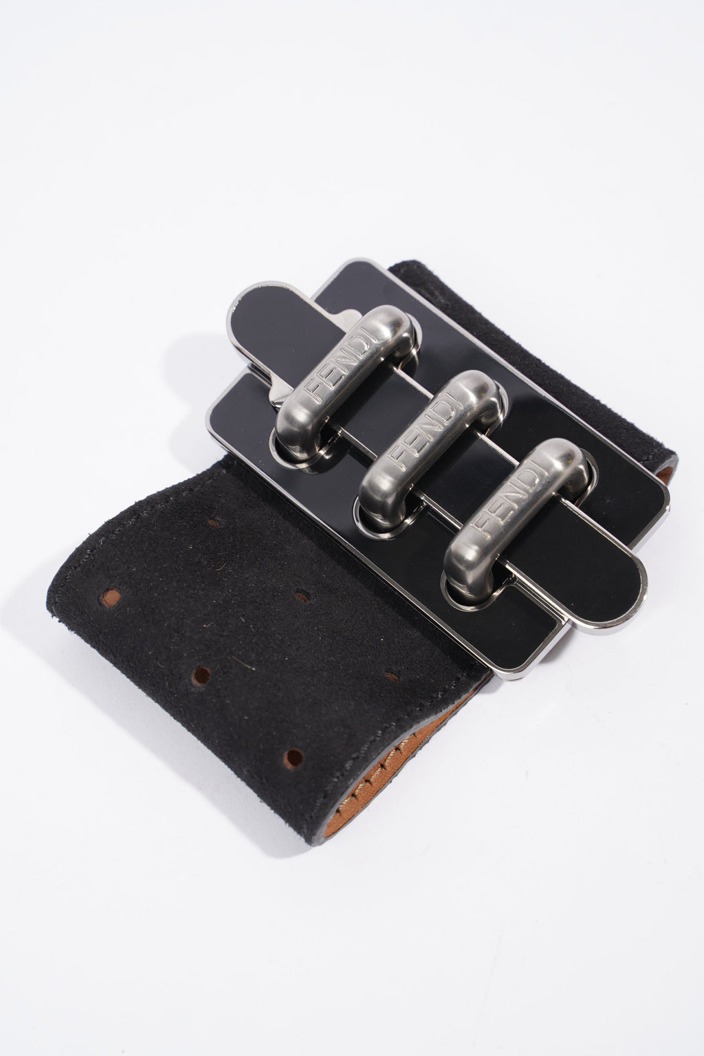 Fendi Bangle Black Leather M