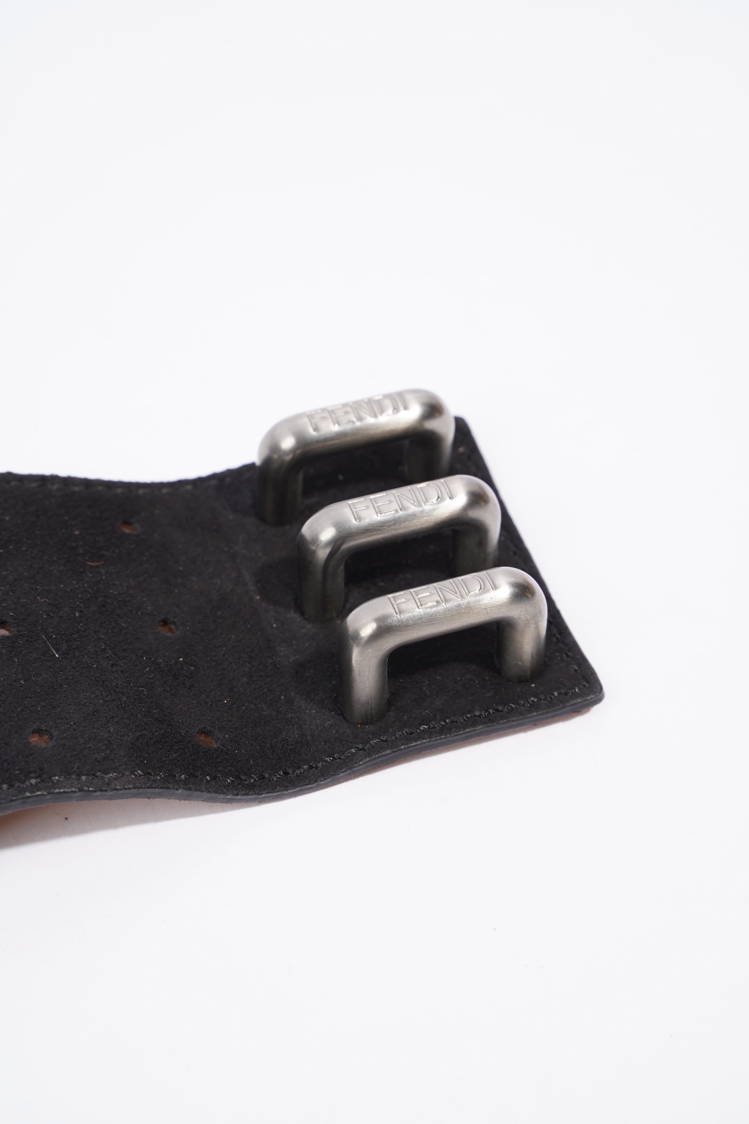 Fendi Bangle Black Leather M