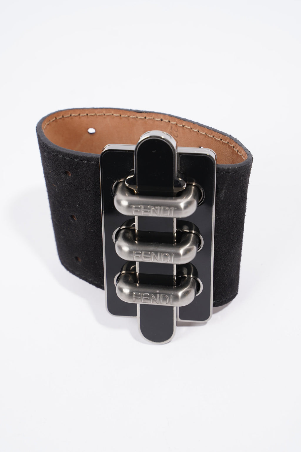 Fendi Bangle Black Leather M