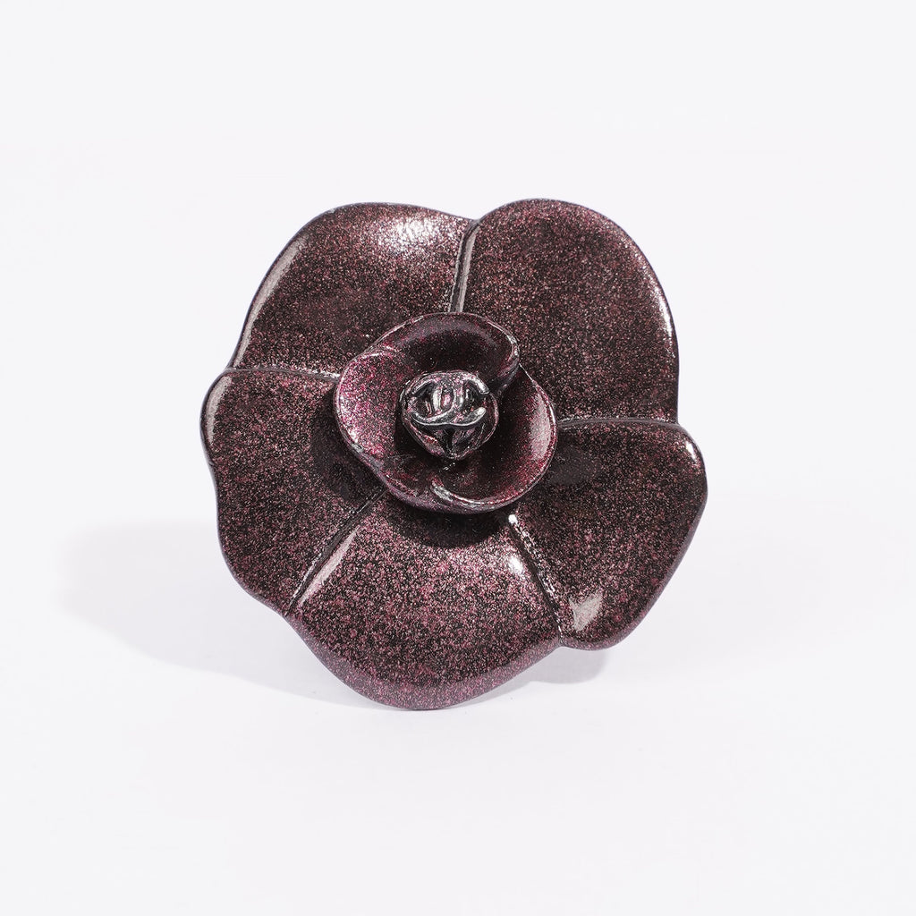 Chanel Rose Ring Purple Base Metal O