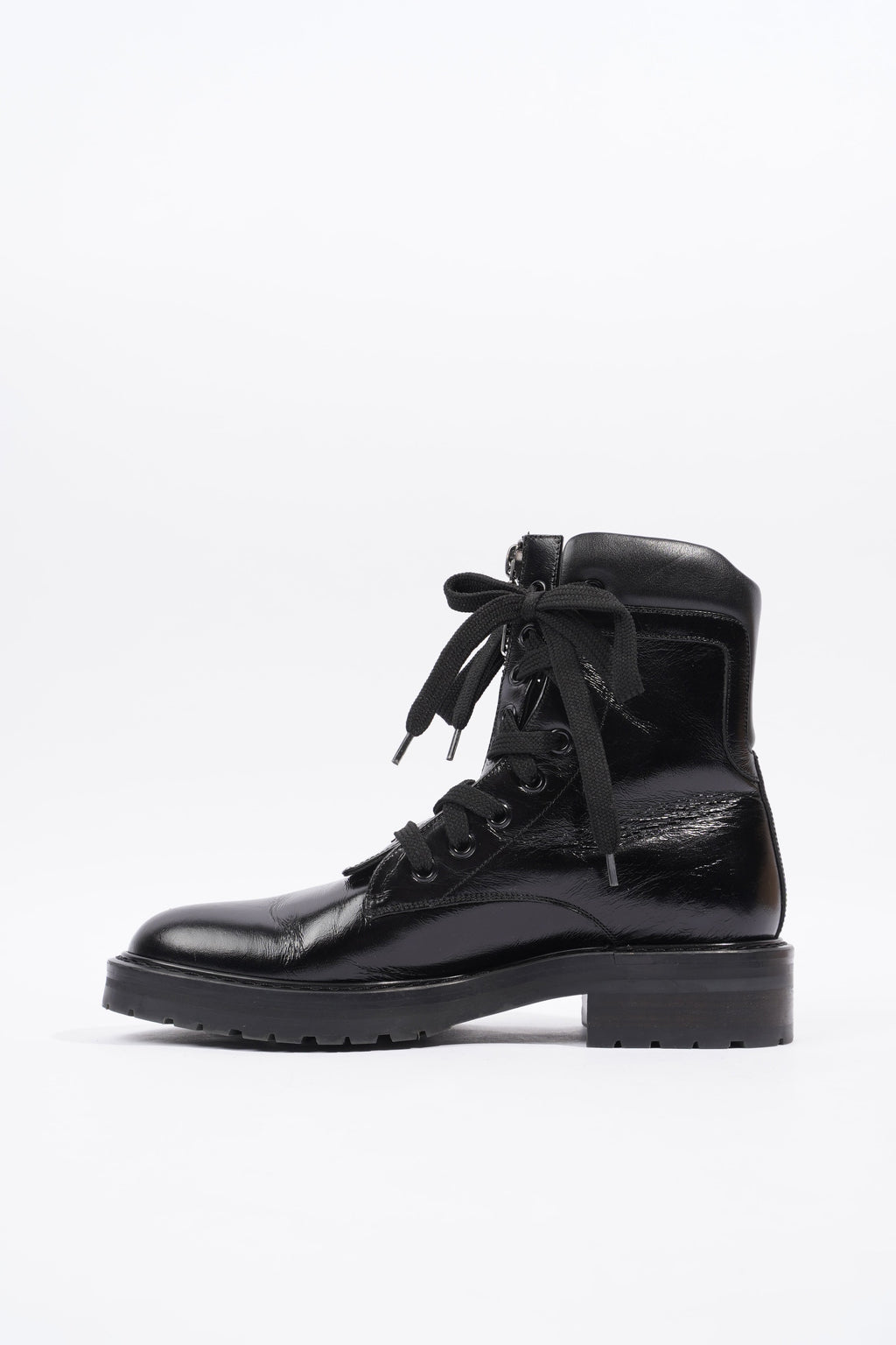 Saint Laurent William Double Laced Combat Boot Black Leather EU 38 UK 5