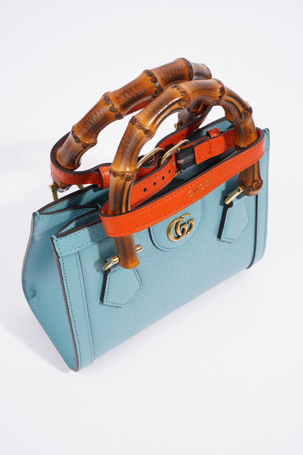 Gucci Diana Mini Tote Bag Baby Blue Leather