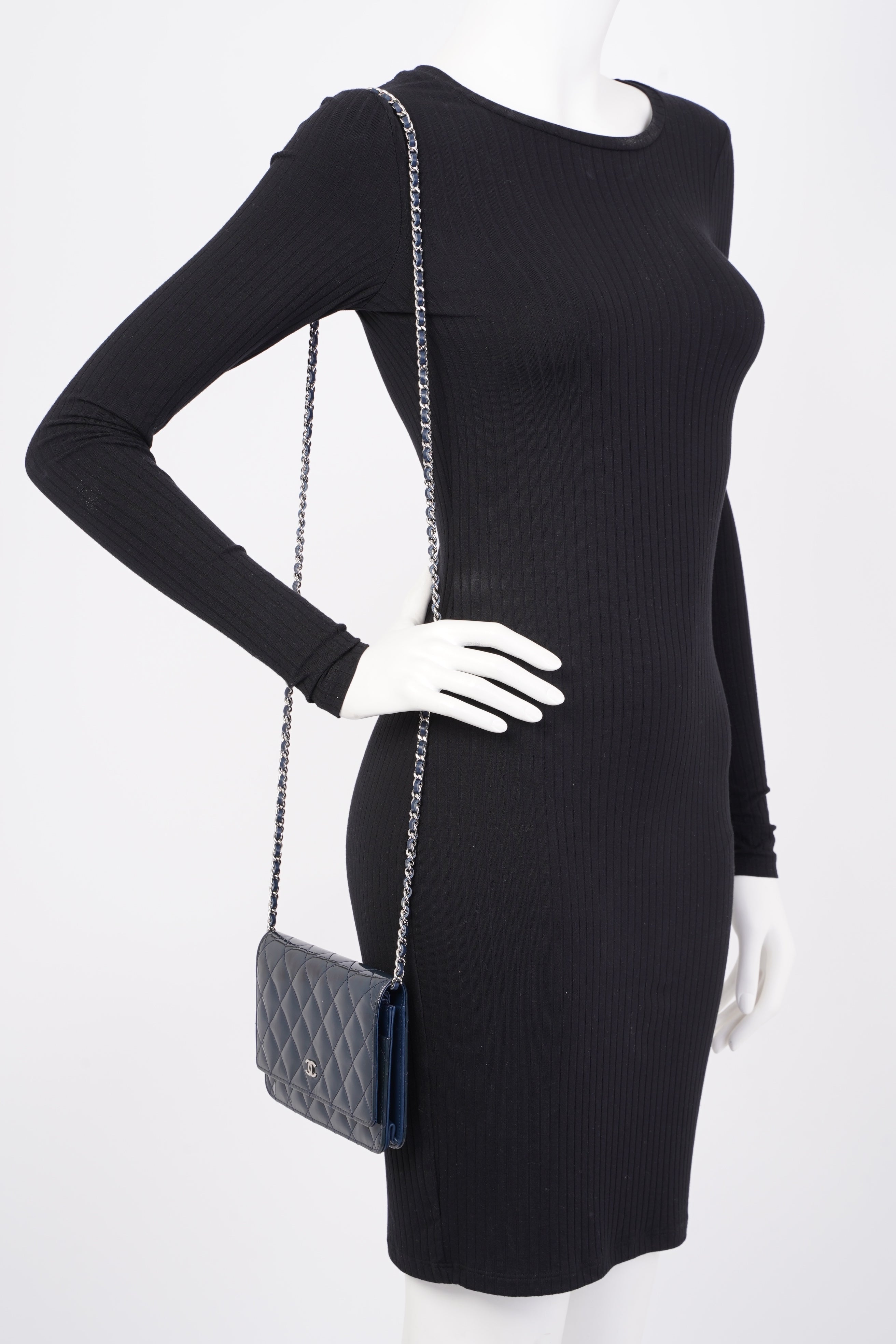 Chanel Wallet On Chain Midnight Blue Patent Leather