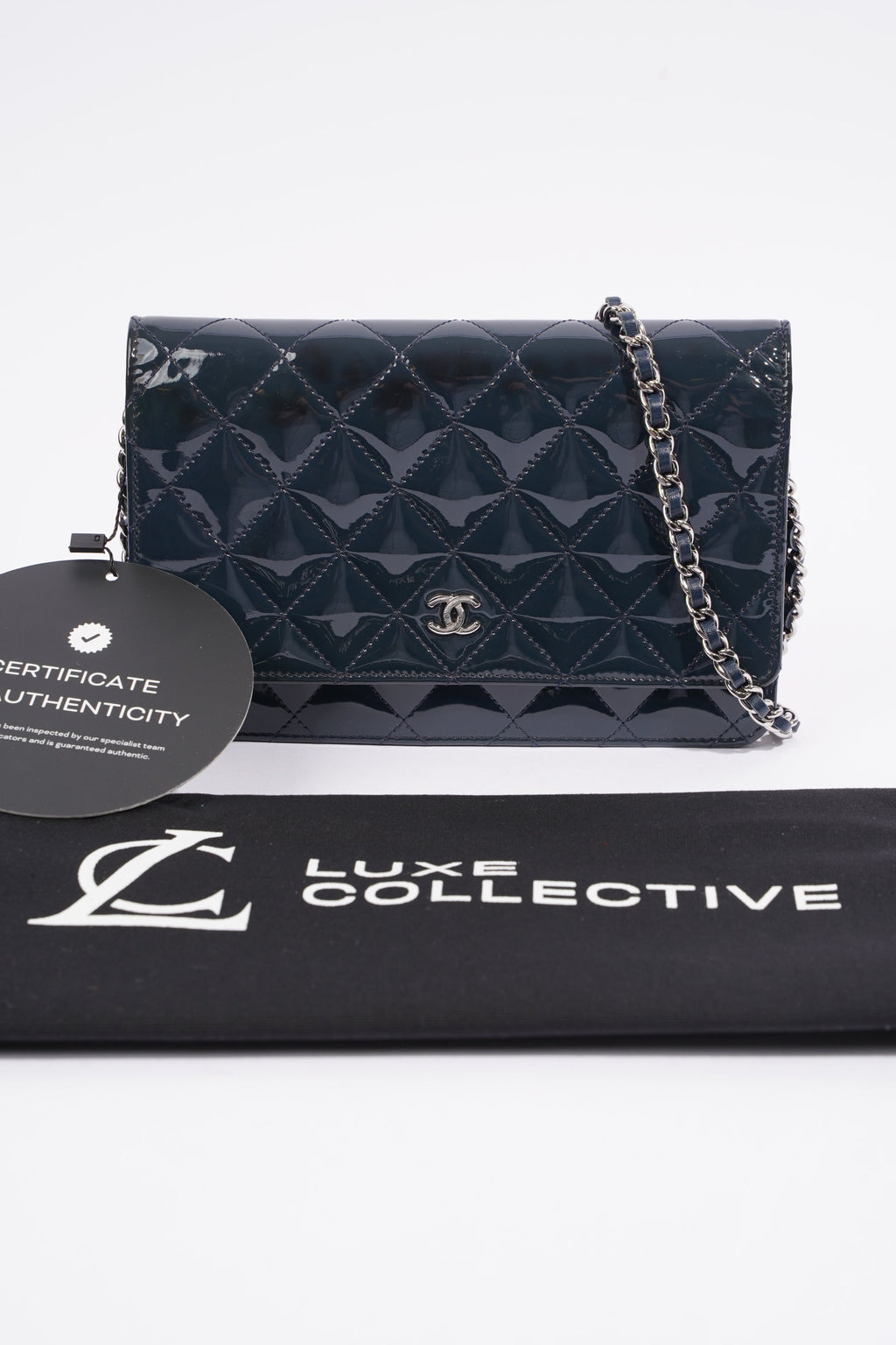 Chanel Wallet On Chain Midnight Blue Patent Leather