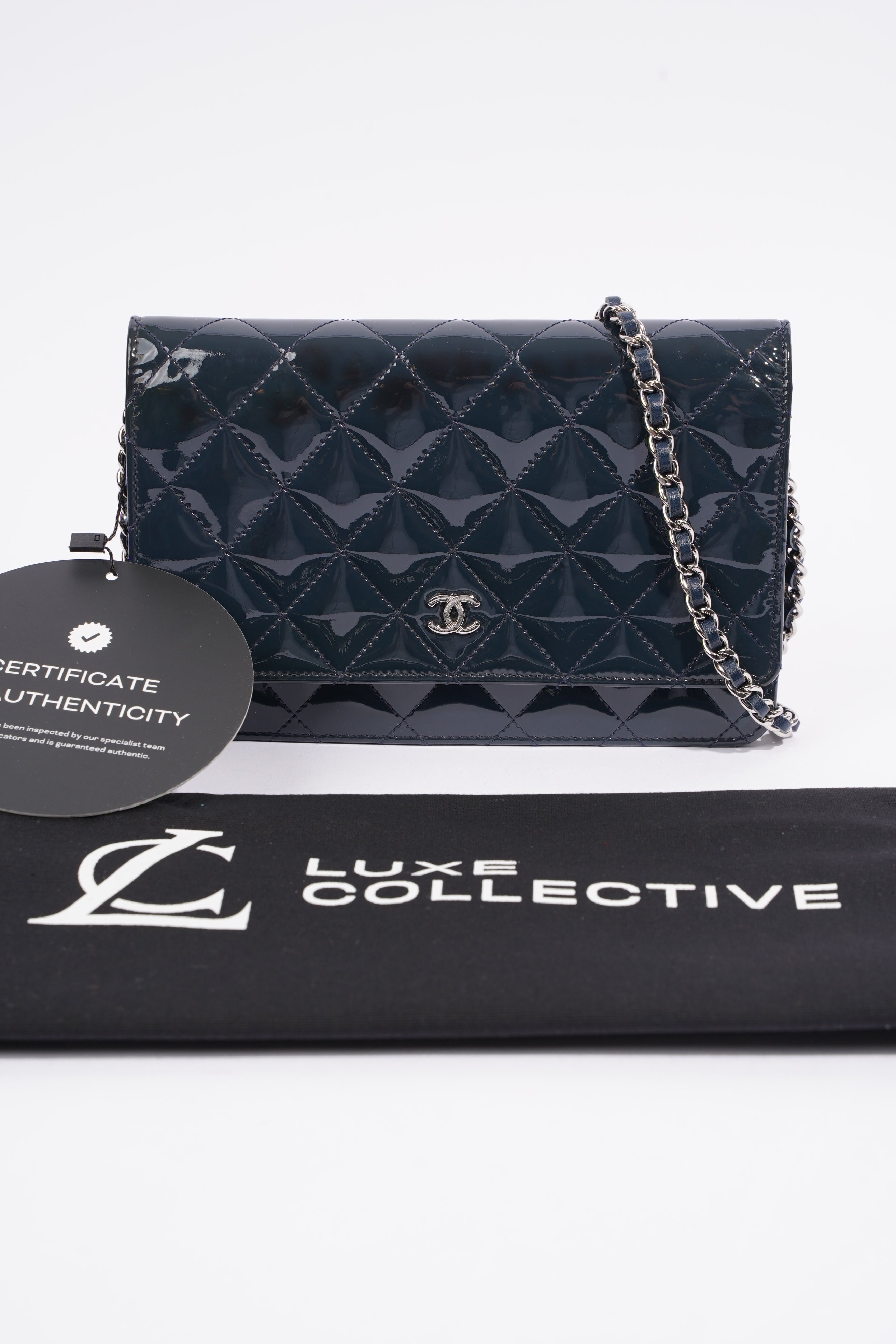 Chanel Wallet On Chain Midnight Blue Patent Leather