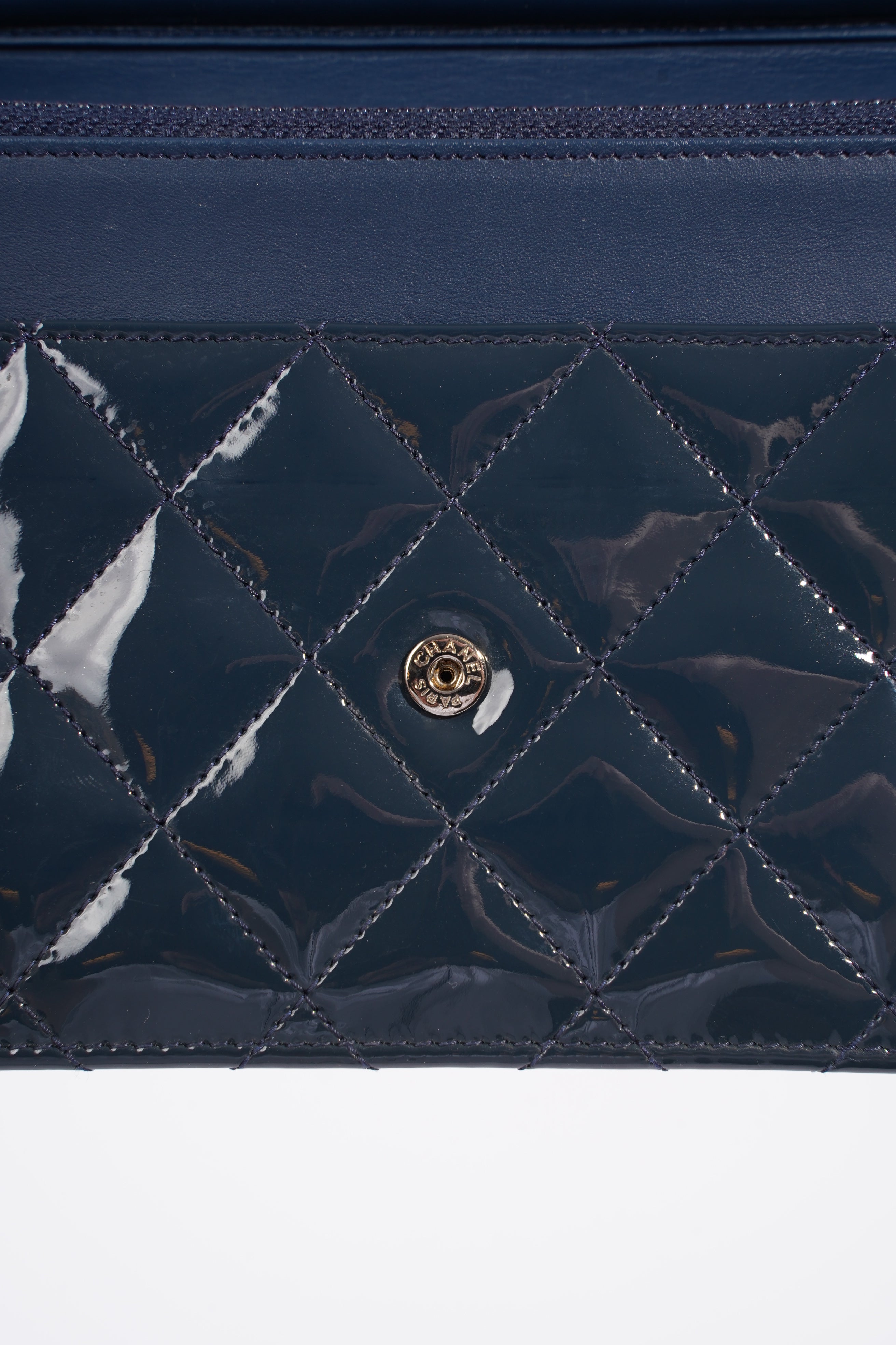 Chanel Wallet On Chain Midnight Blue Patent Leather