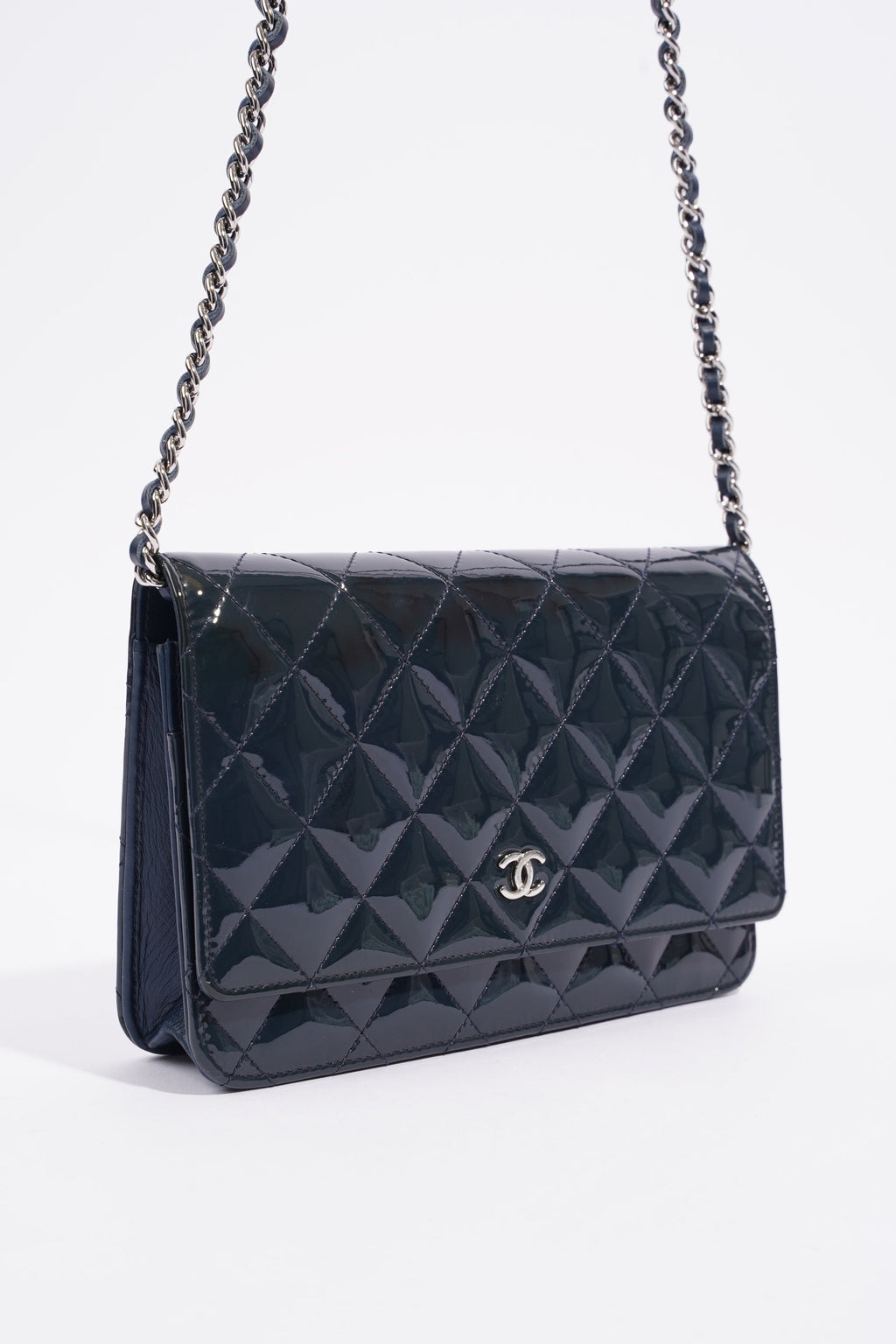 Chanel Wallet On Chain Midnight Blue Patent Leather