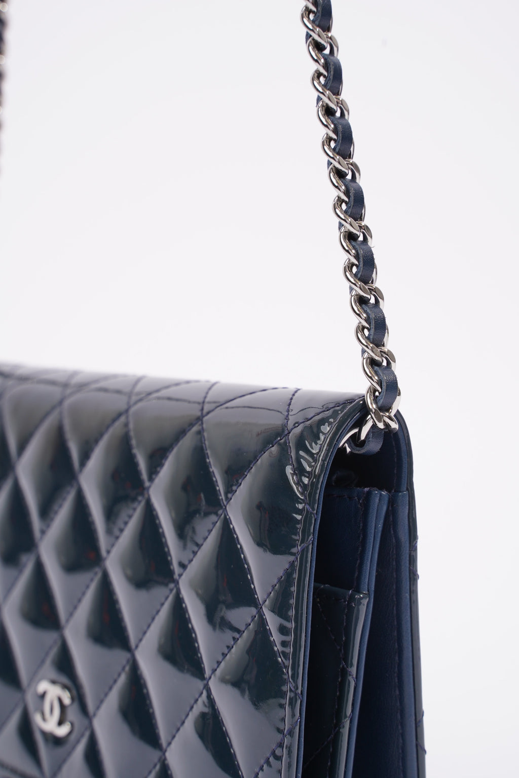Chanel Wallet On Chain Midnight Blue Patent Leather