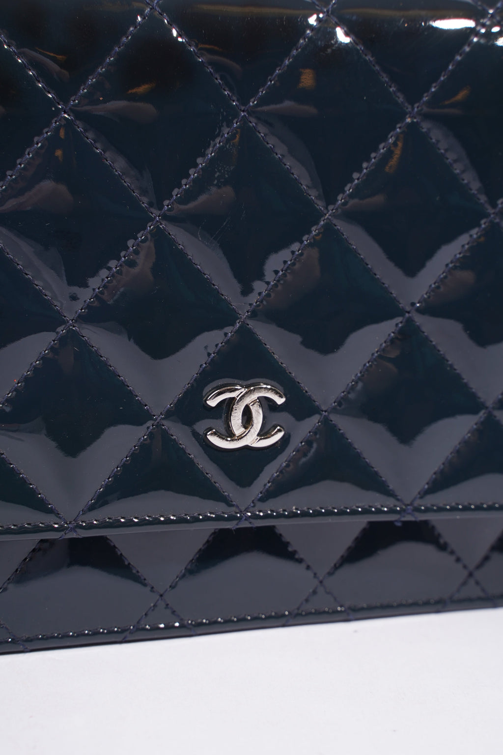 Chanel Wallet On Chain Midnight Blue Patent Leather