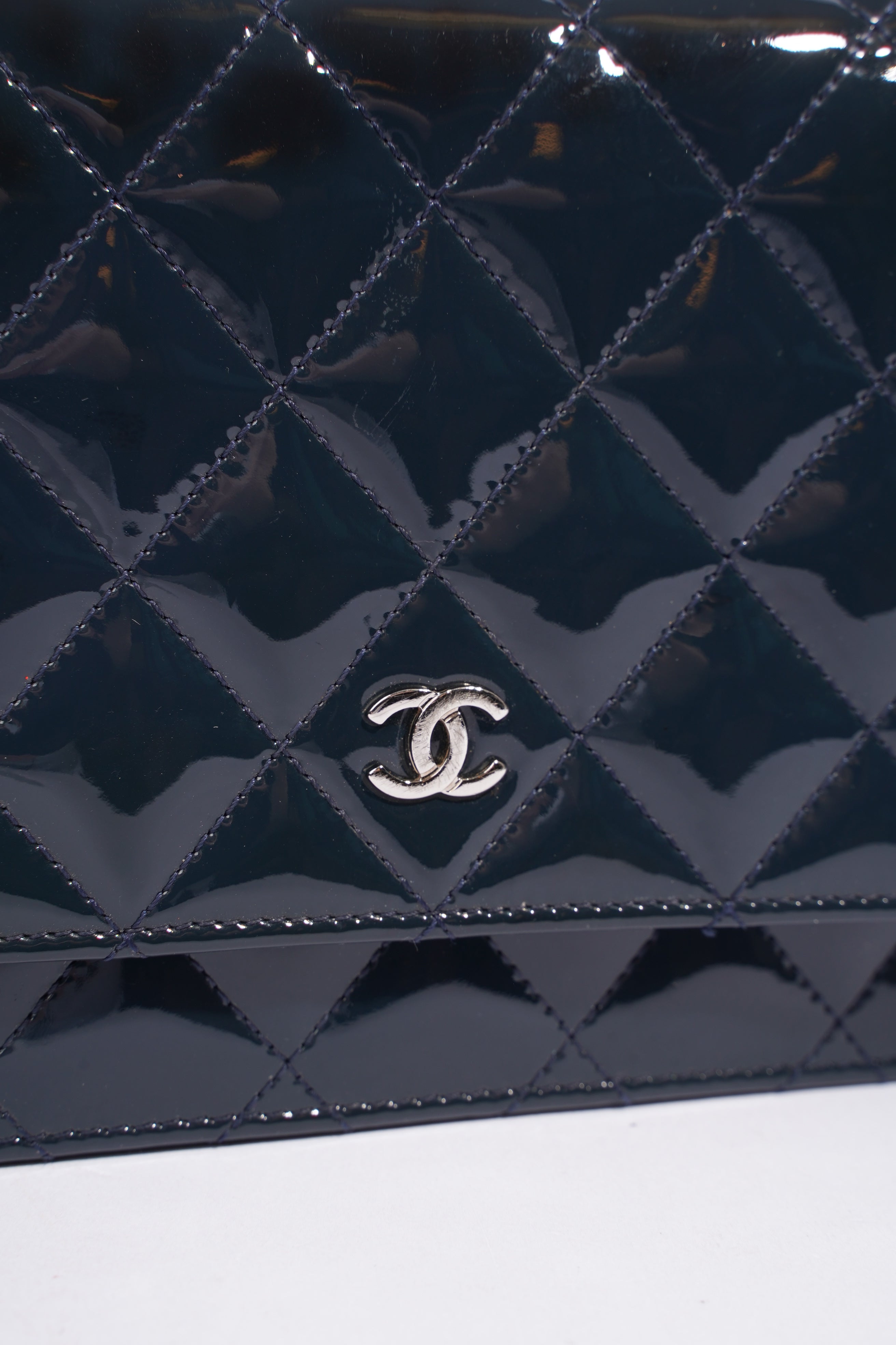 Chanel Wallet On Chain Midnight Blue Patent Leather