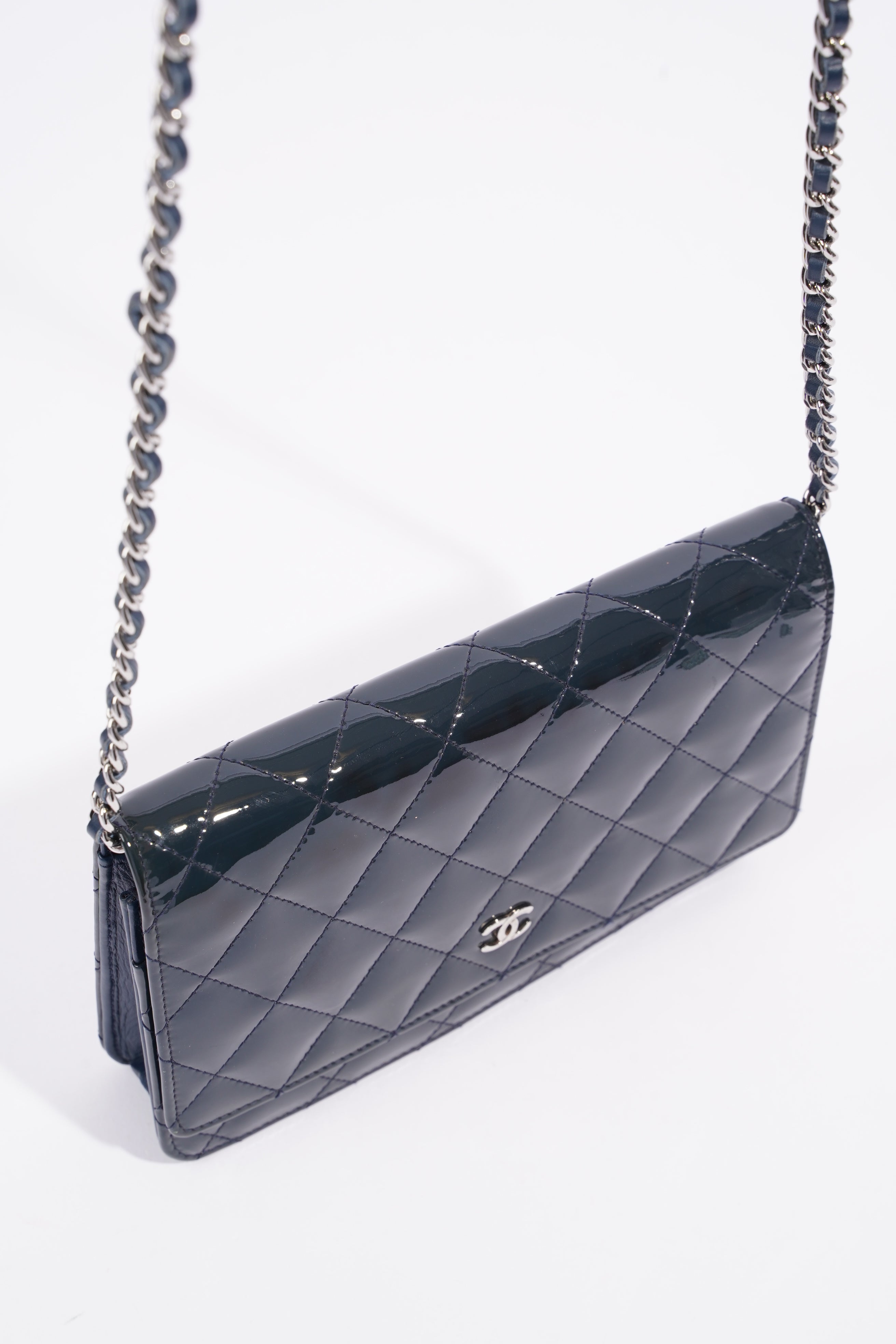 Chanel Wallet On Chain Midnight Blue Patent Leather