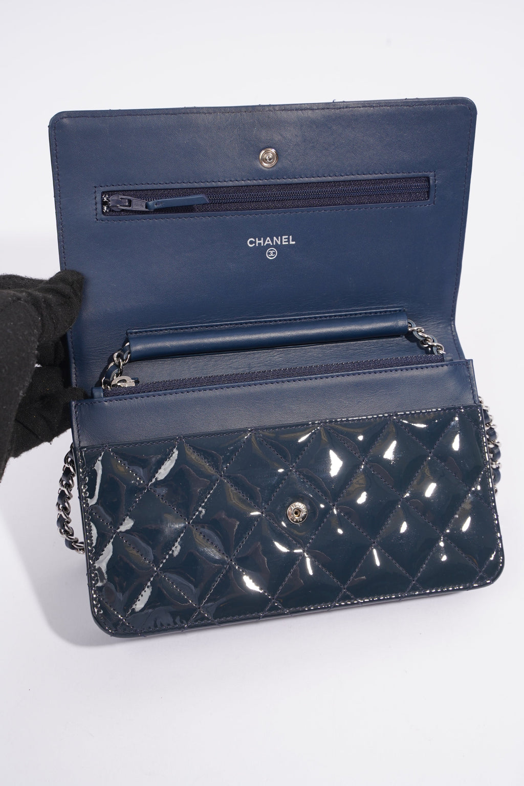 Chanel Wallet On Chain Midnight Blue Patent Leather