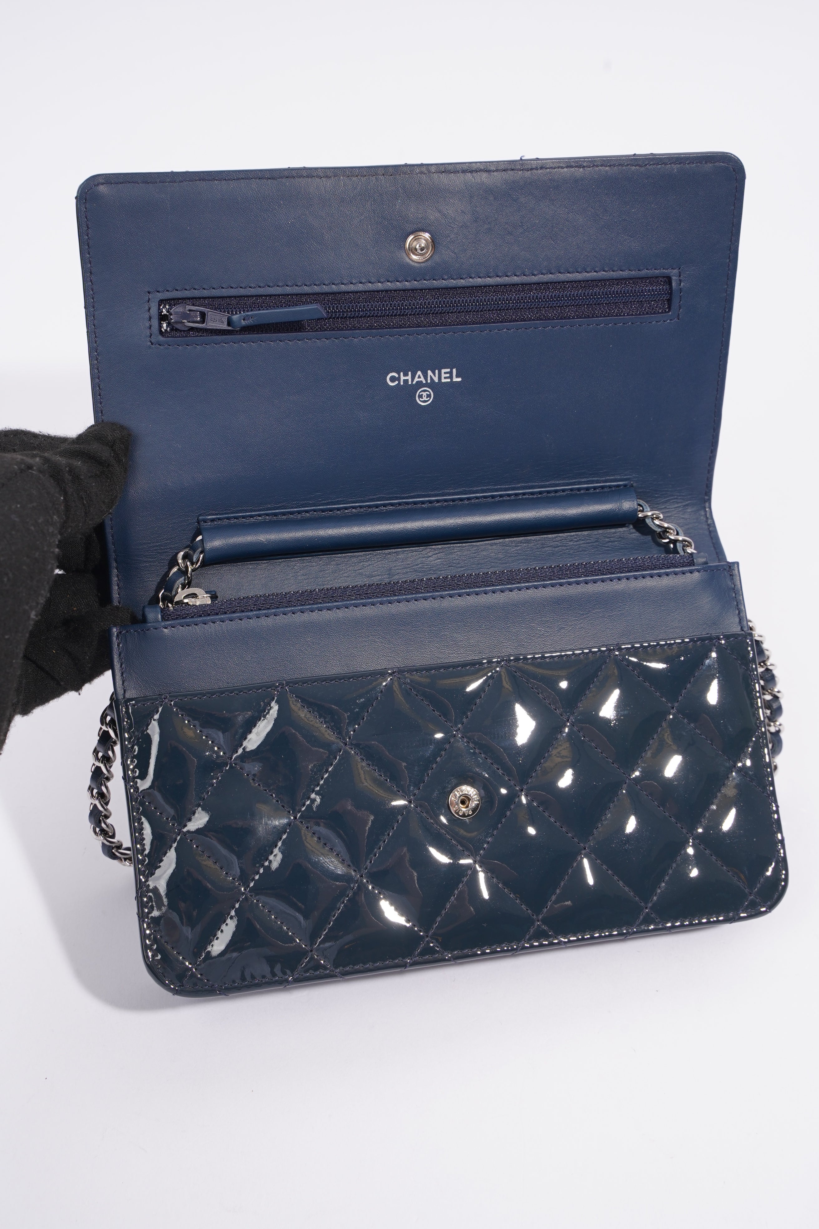 Chanel Wallet On Chain Midnight Blue Patent Leather
