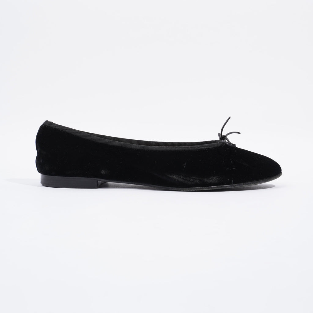 Chanel Ballet Flat Black Velvet EU 42 UK 9
