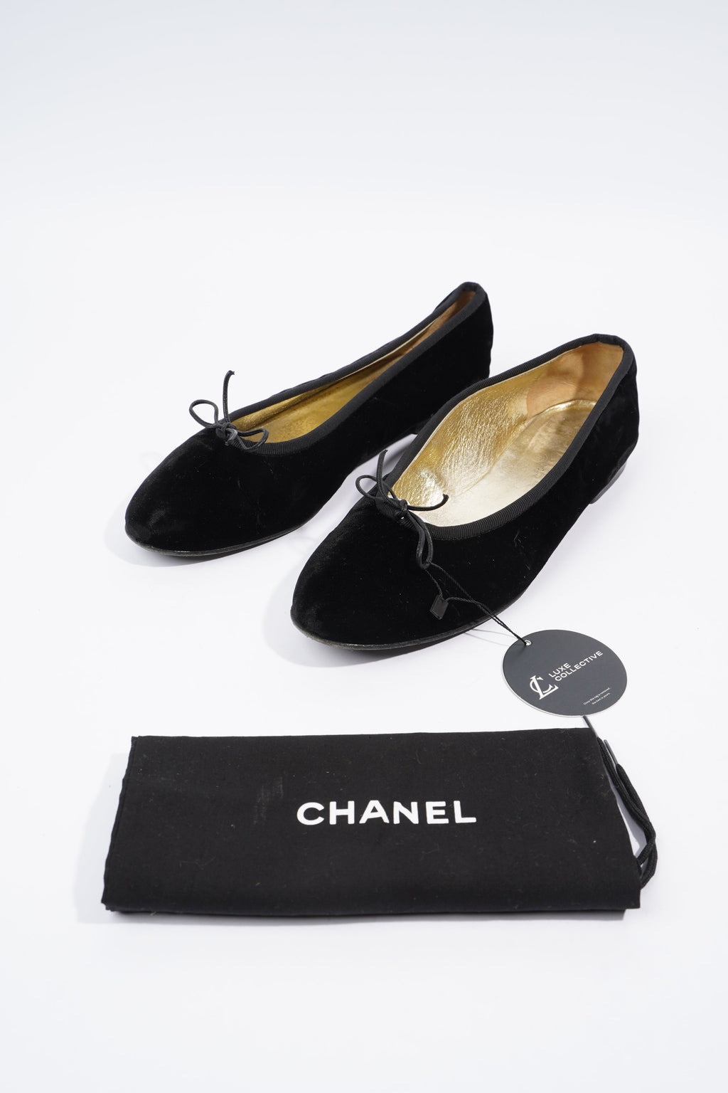 Chanel Ballet Flat Black Velvet EU 42 UK 9