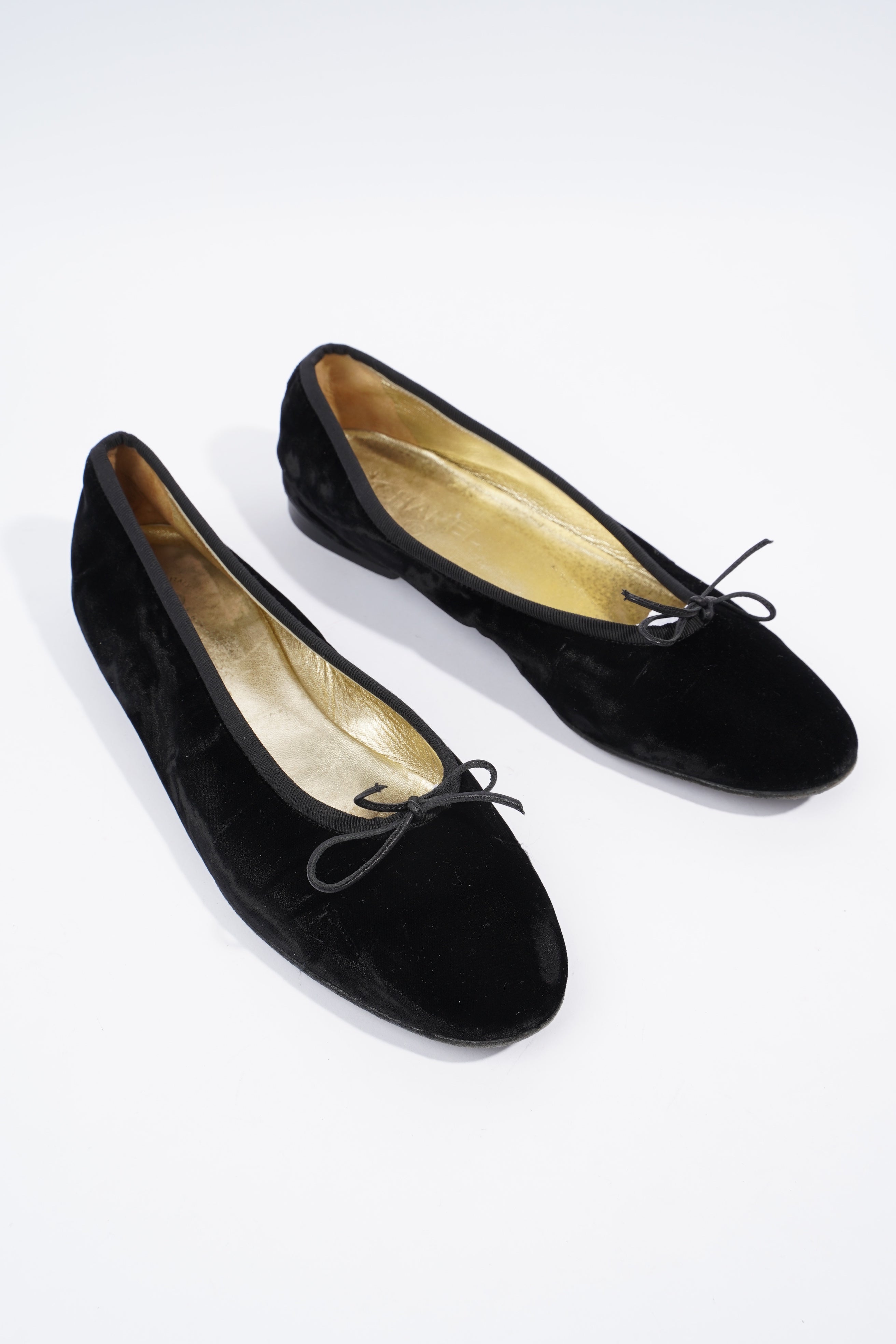 Chanel Ballet Flat Black Velvet EU 42 UK 9