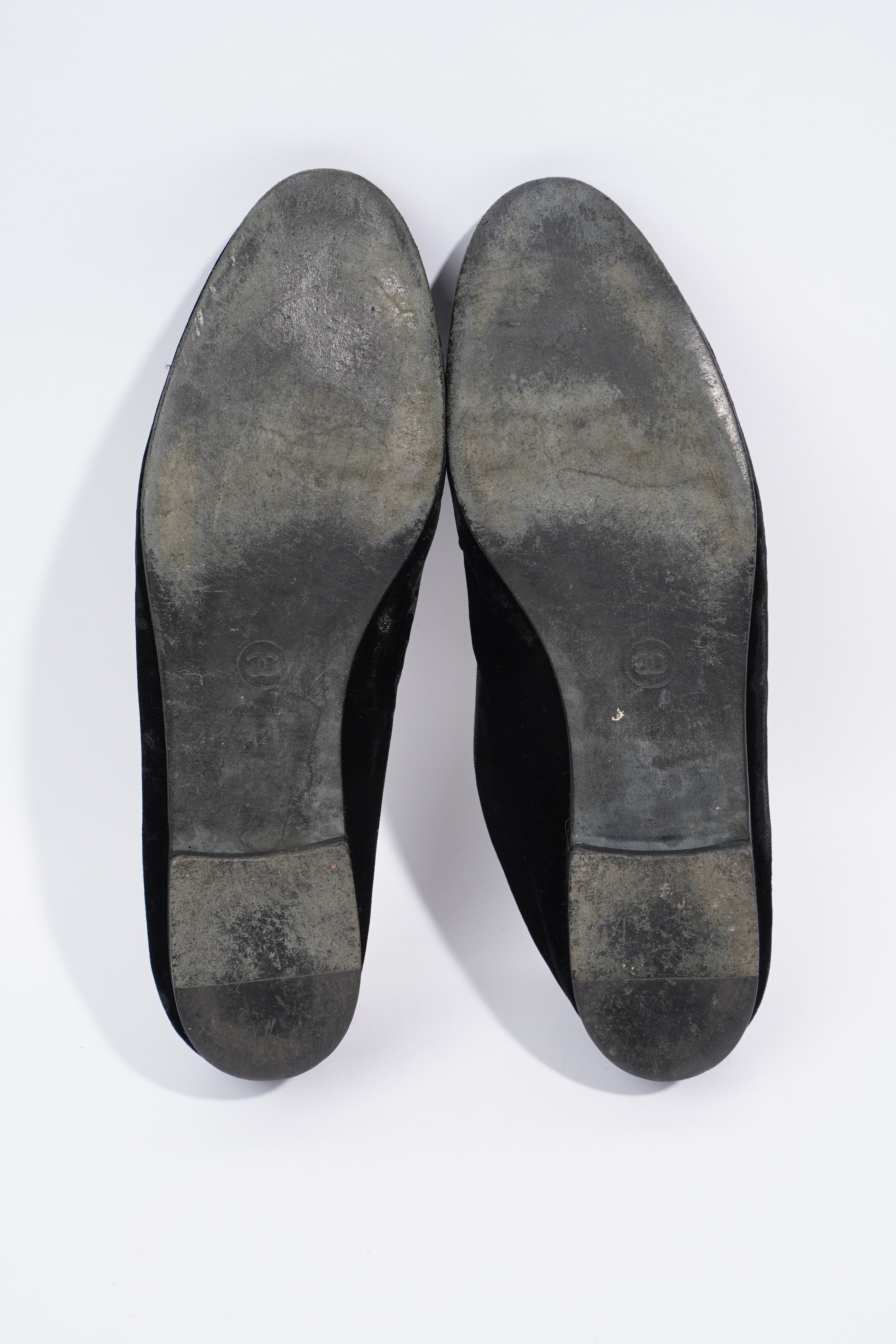 Chanel Ballet Flat Black Velvet EU 42 UK 9