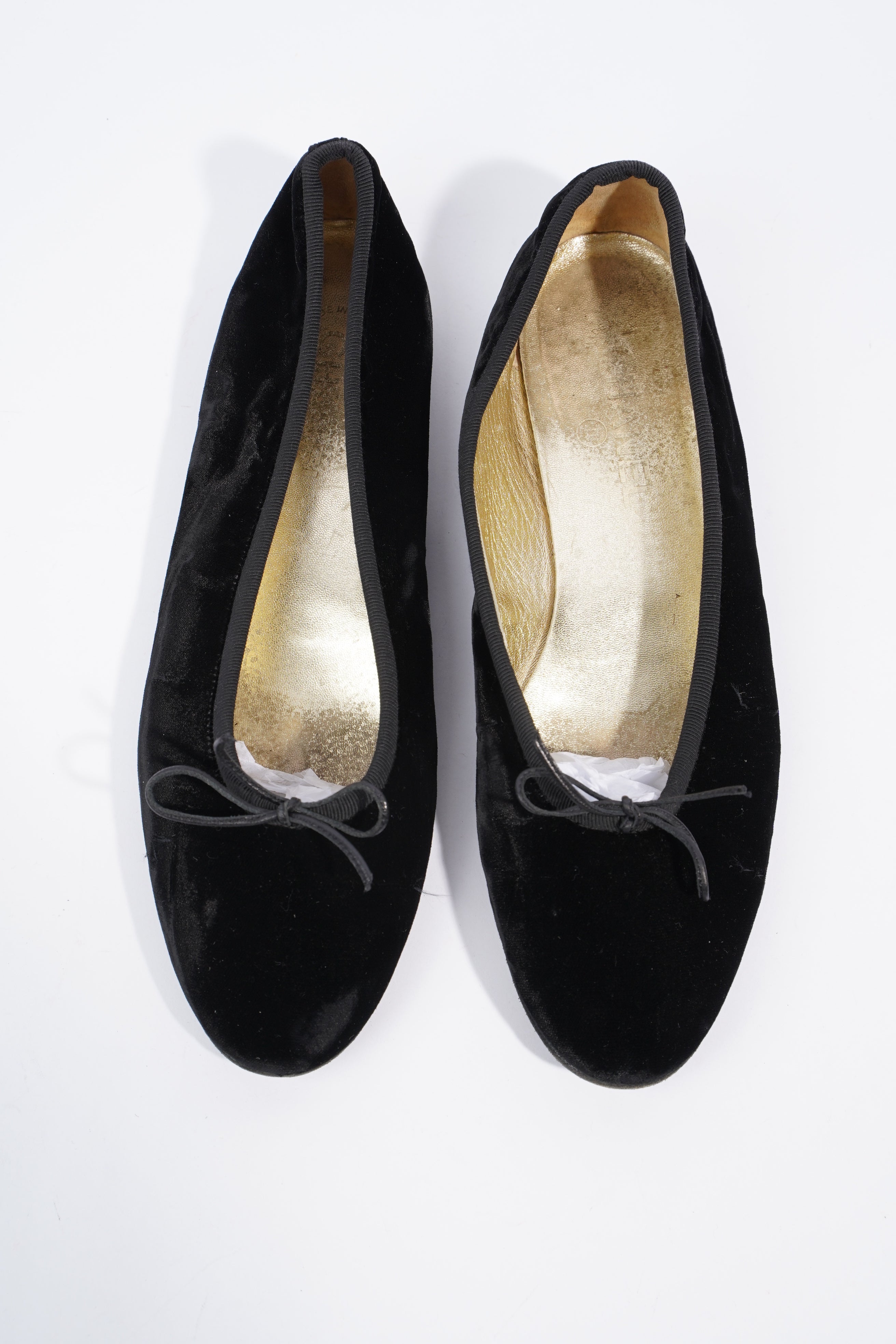 Chanel Ballet Flat Black Velvet EU 42 UK 9