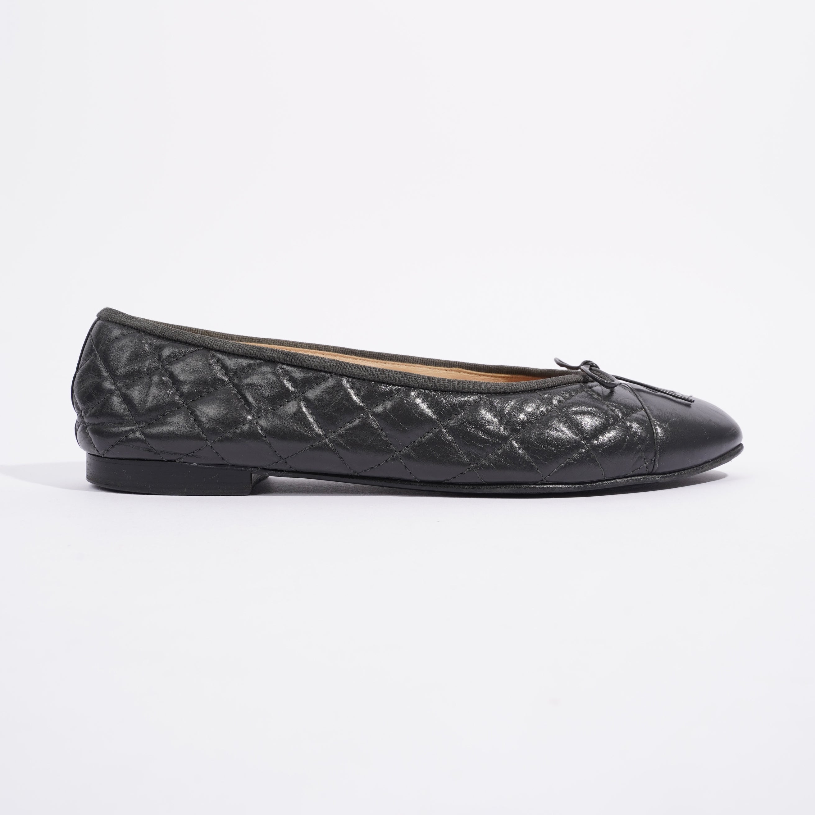 Chanel Ballet Flats Black Leather EU 41.5 UK 8.5