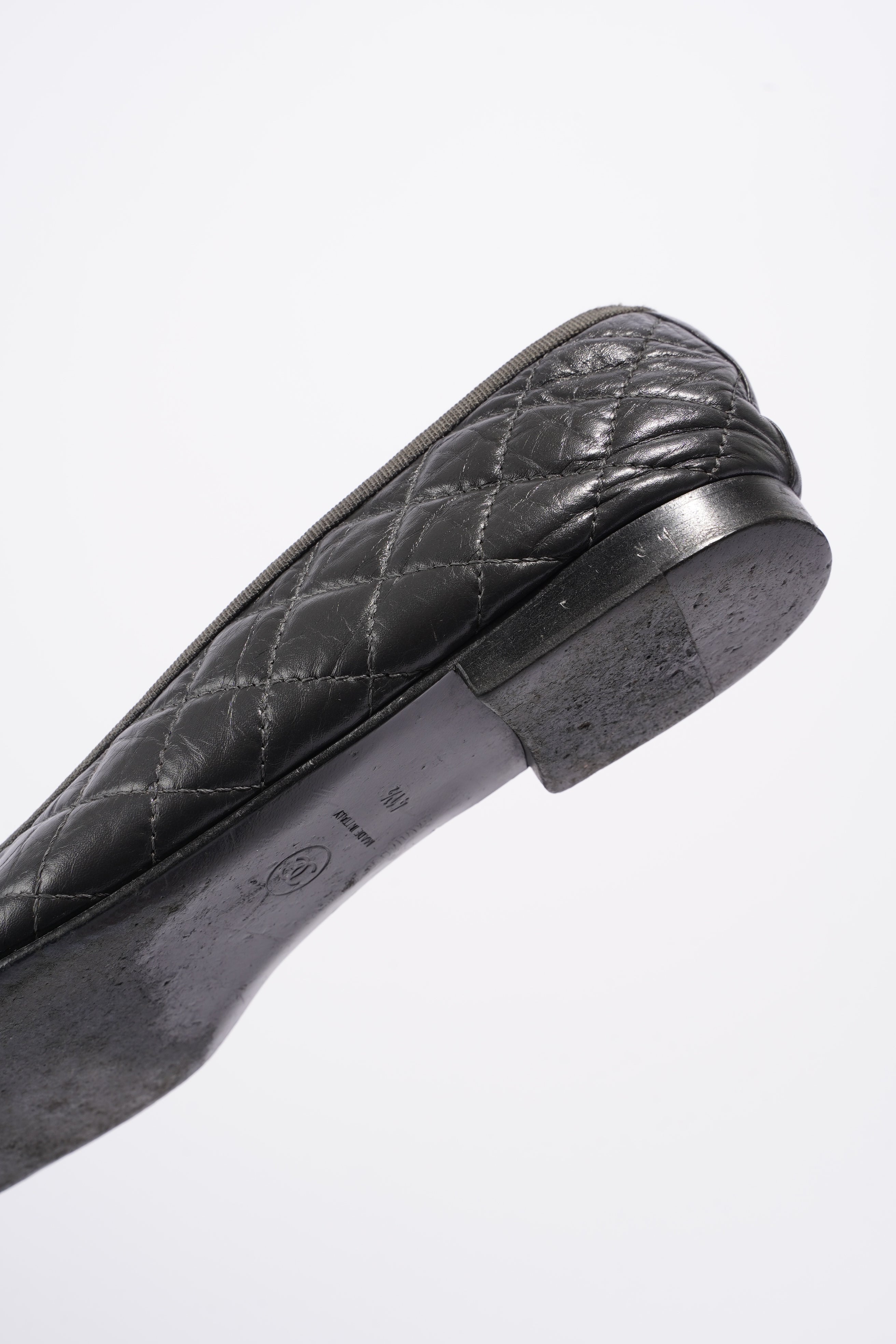Chanel Ballet Flats Black Leather EU 41.5 UK 8.5