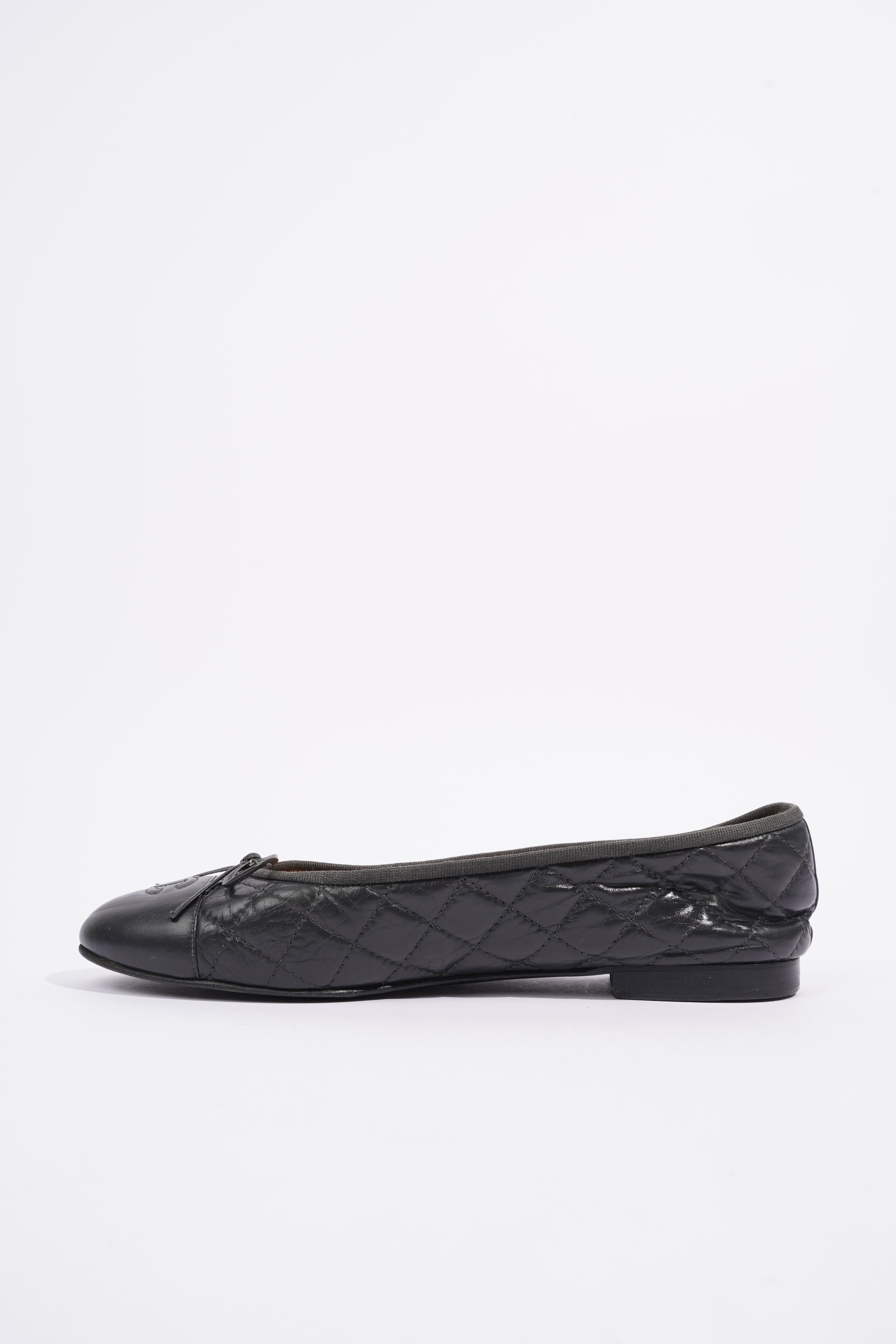 Chanel Ballet Flats Black Leather EU 41.5 UK 8.5