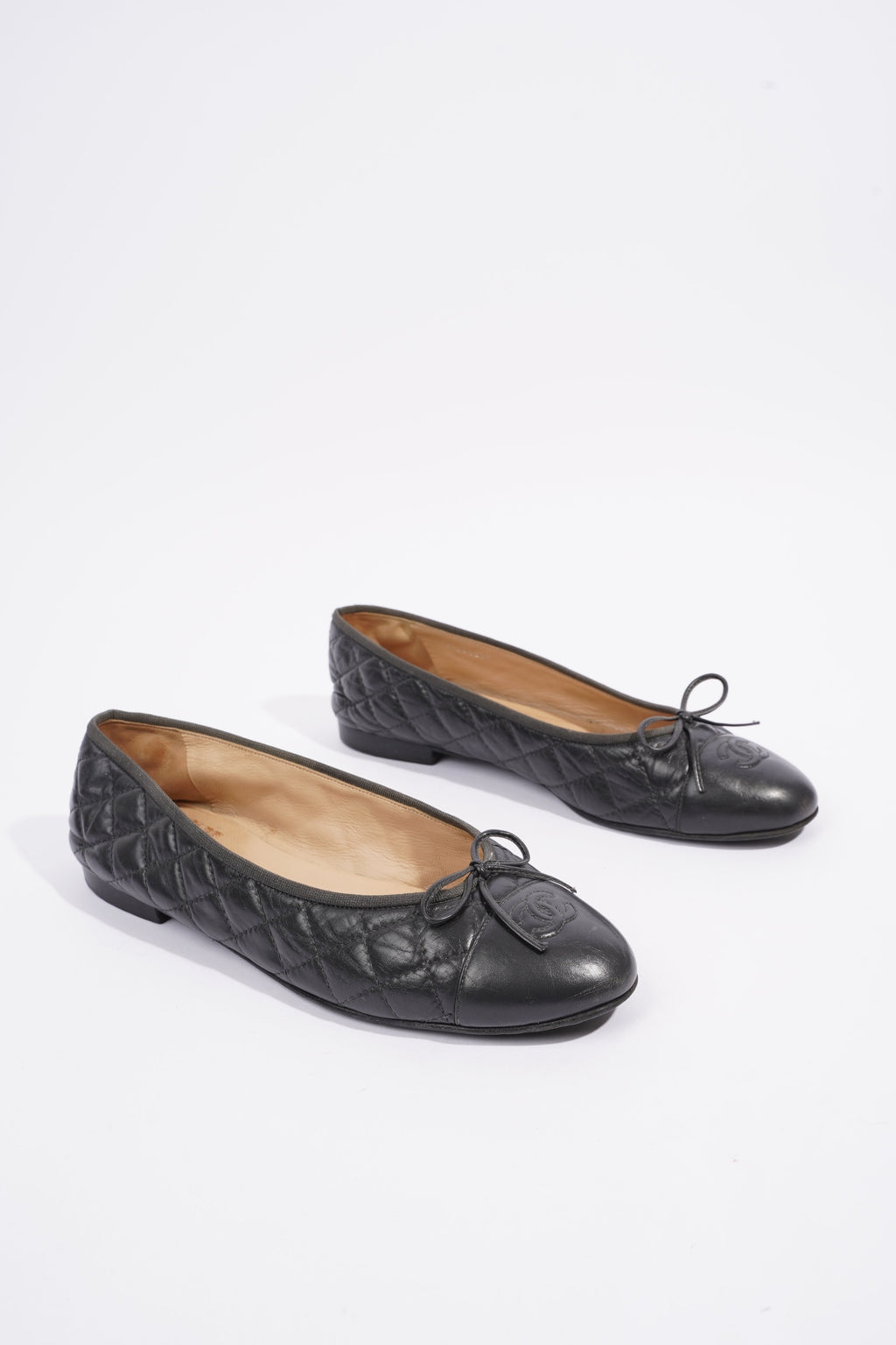 Chanel Ballet Flats Black Leather EU 41.5 UK 8.5