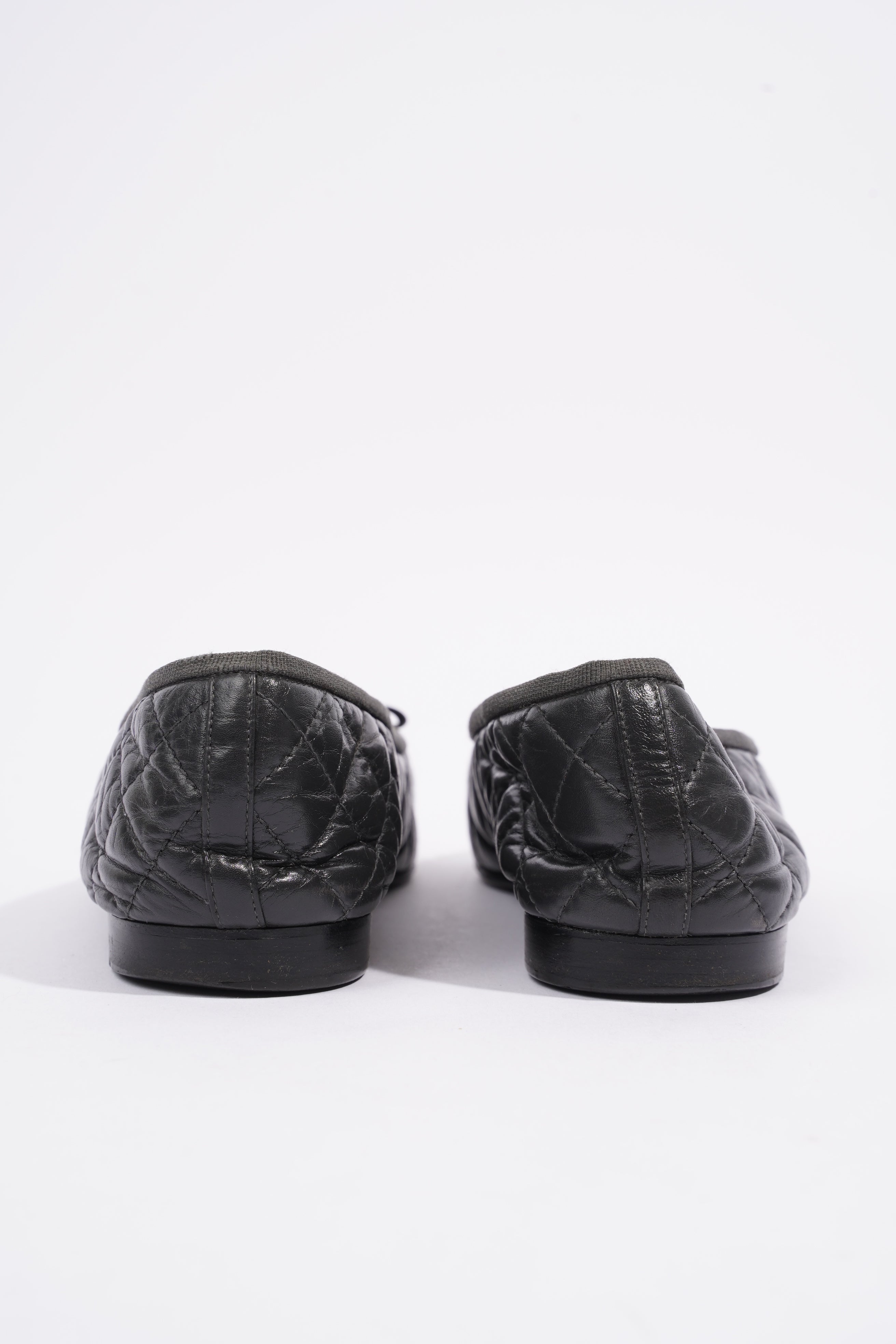 Chanel Ballet Flats Black Leather EU 41.5 UK 8.5