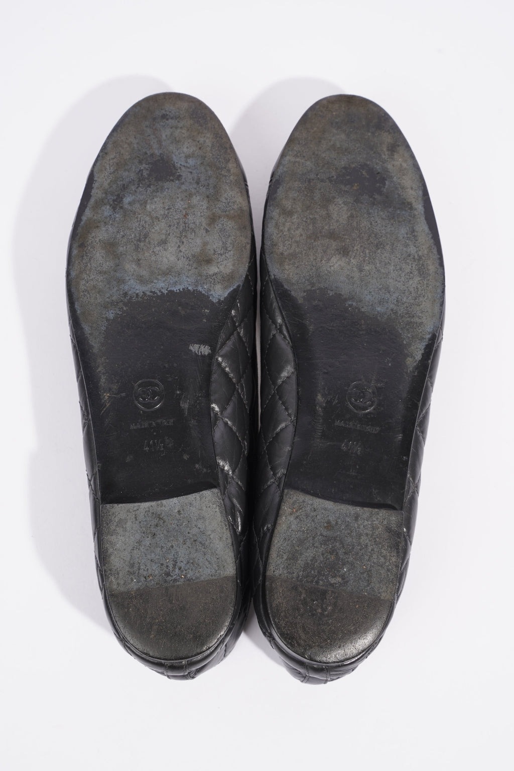 Chanel Ballet Flats Black Leather EU 41.5 UK 8.5