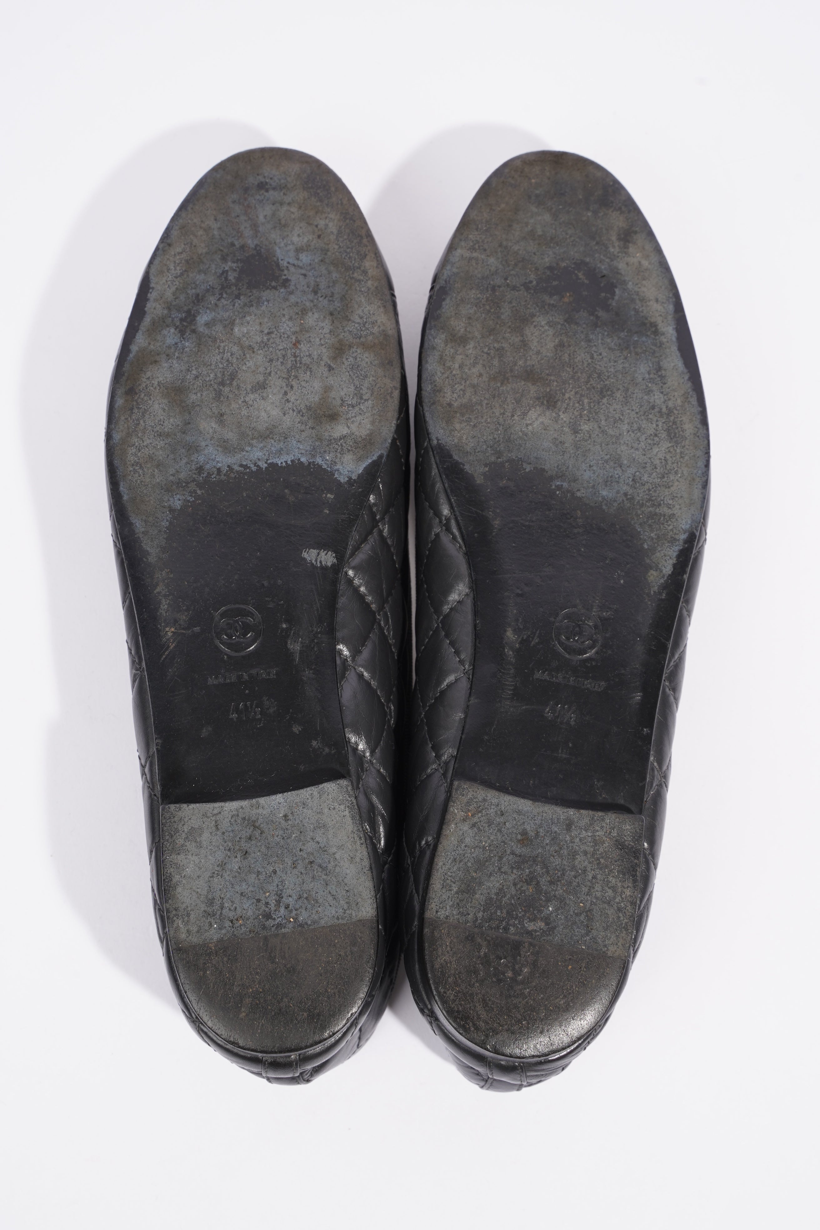 Chanel Ballet Flats Black Leather EU 41.5 UK 8.5
