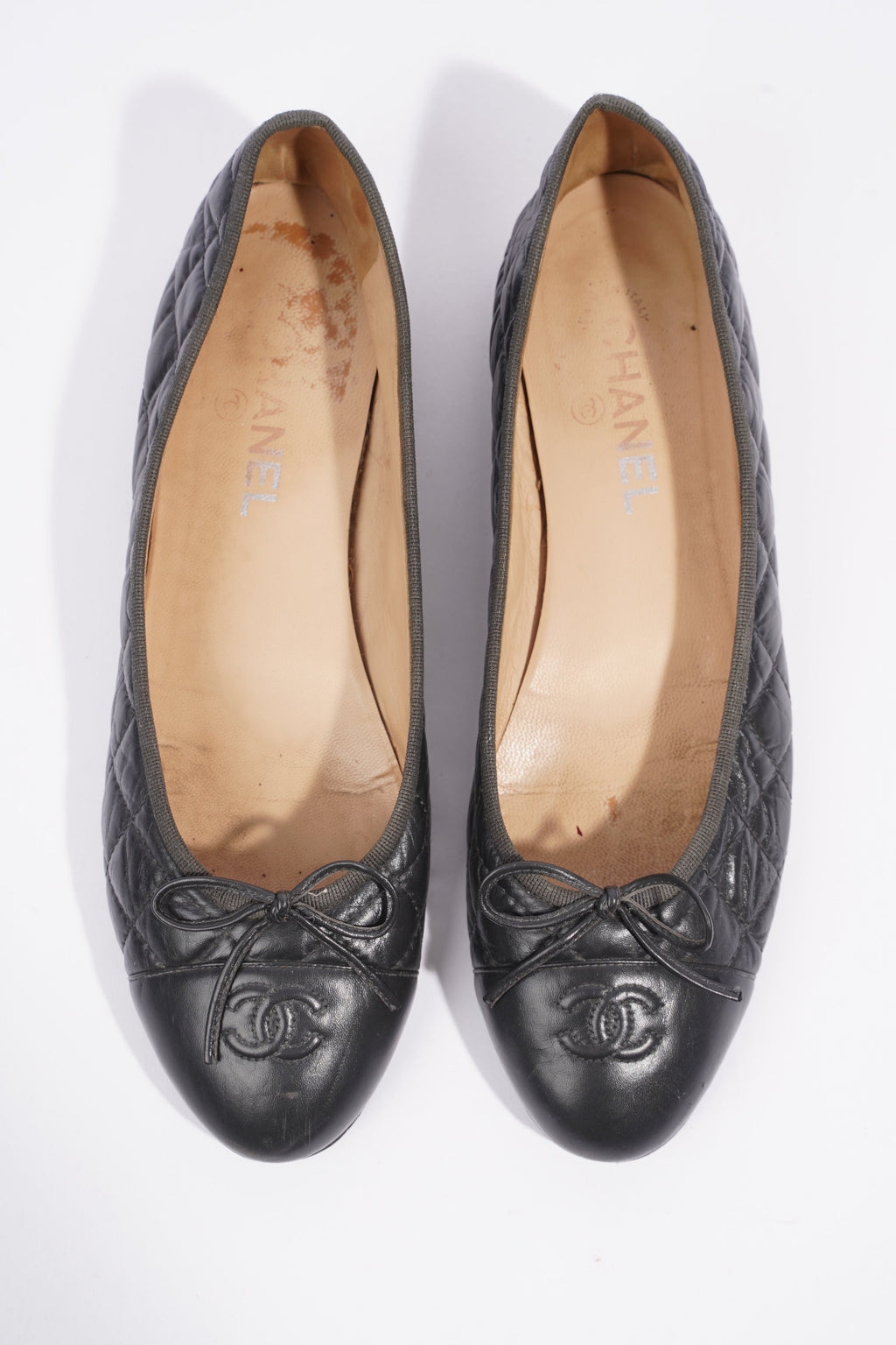 Chanel Ballet Flats Black Leather EU 41.5 UK 8.5