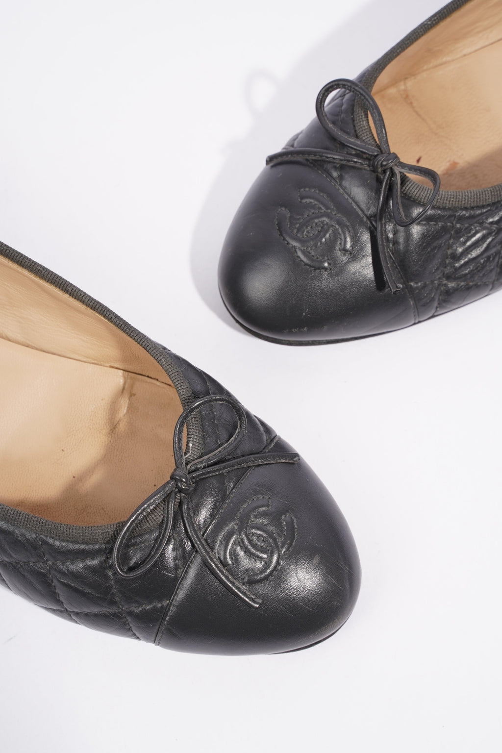 Chanel Ballet Flats Black Leather EU 41.5 UK 8.5